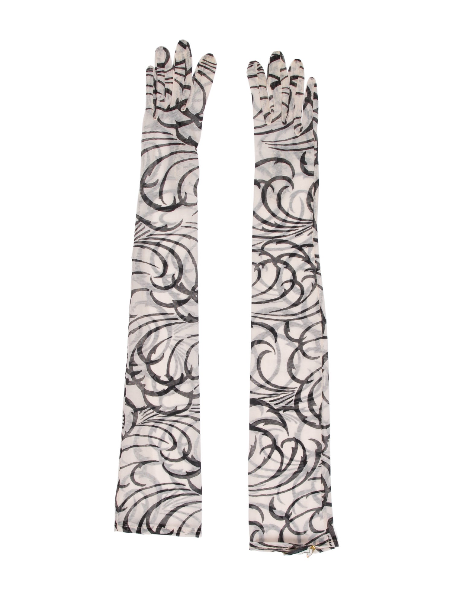 Dries Van Noten Printed Mesh Gloves