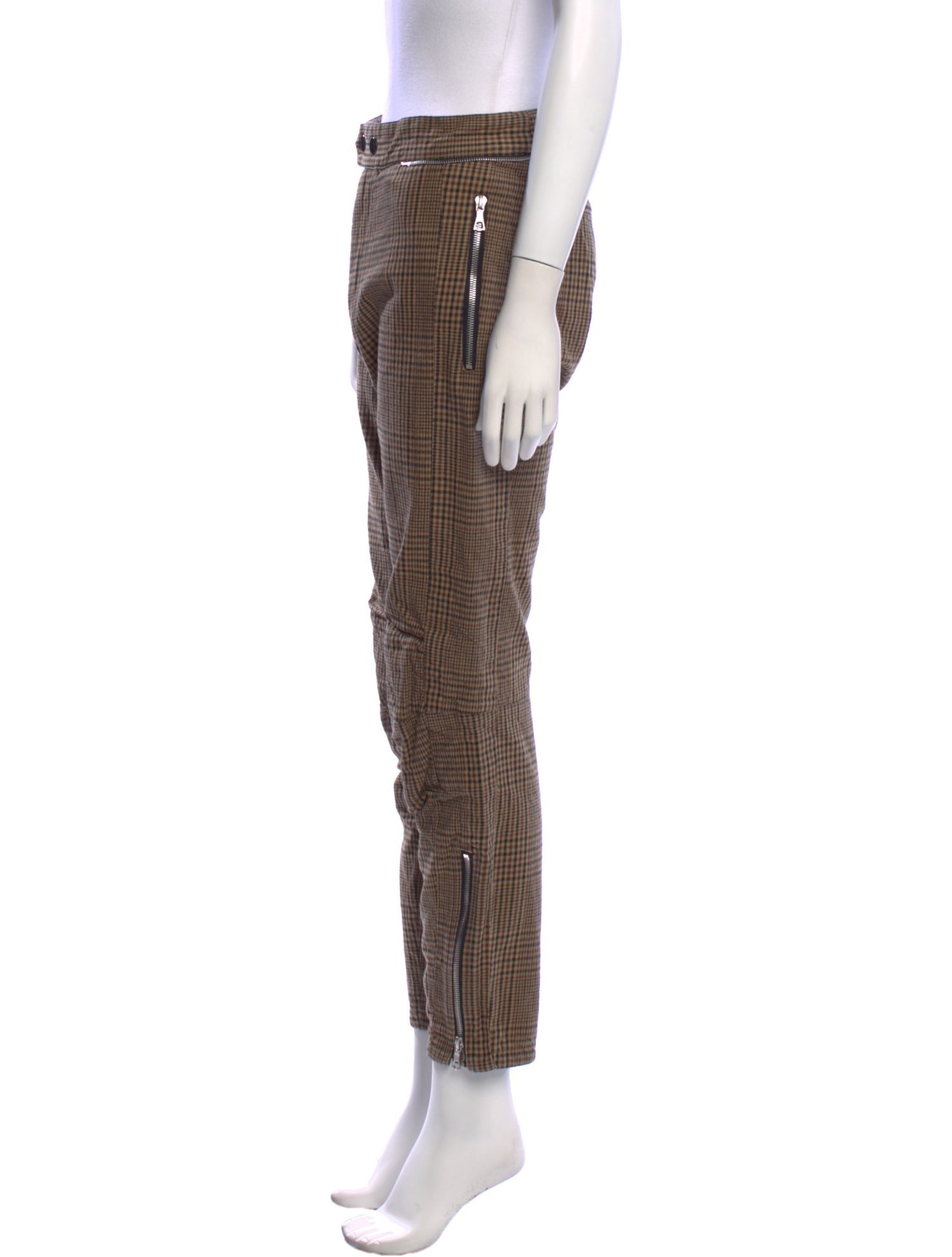 Dries Van Noten Plaid Print Skinny Leg Pants