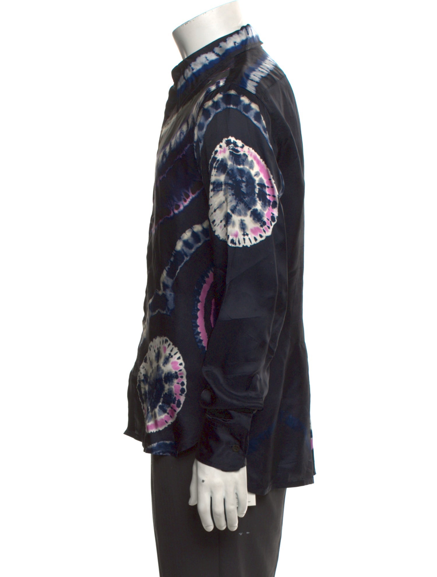 Dries Van Noten Tie-Dye Print Long Sleeve Shirt