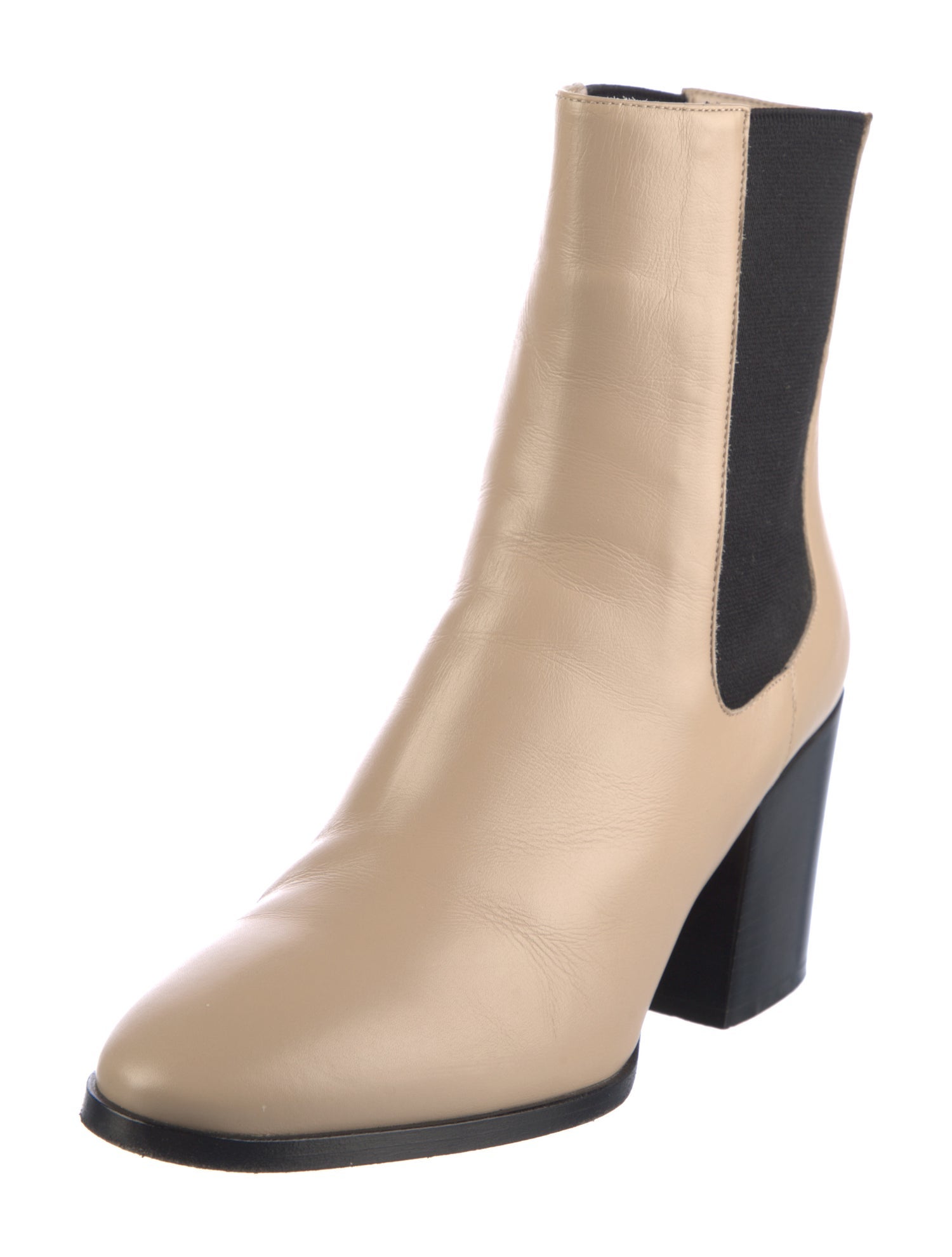 Dries Van Noten Leather Colorblock Pattern Chelsea Boots