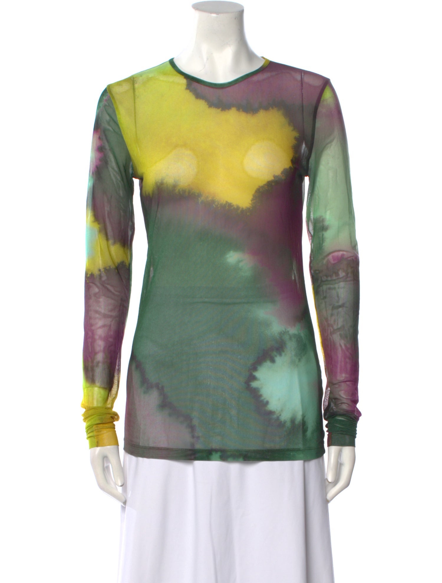 Dries Van Noten Tie-Dye Print Crew Neck Sweatshirt