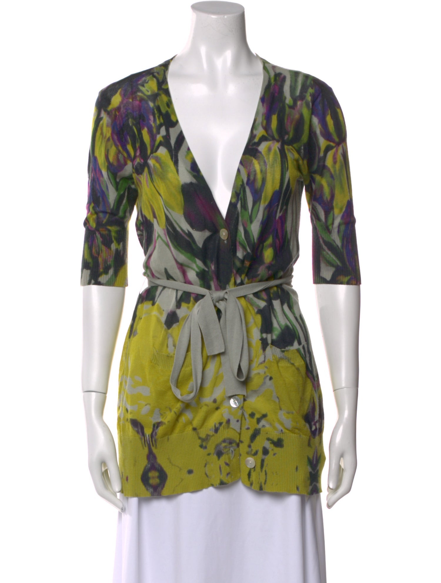 Dries Van Noten Printed V-Neck Blouse