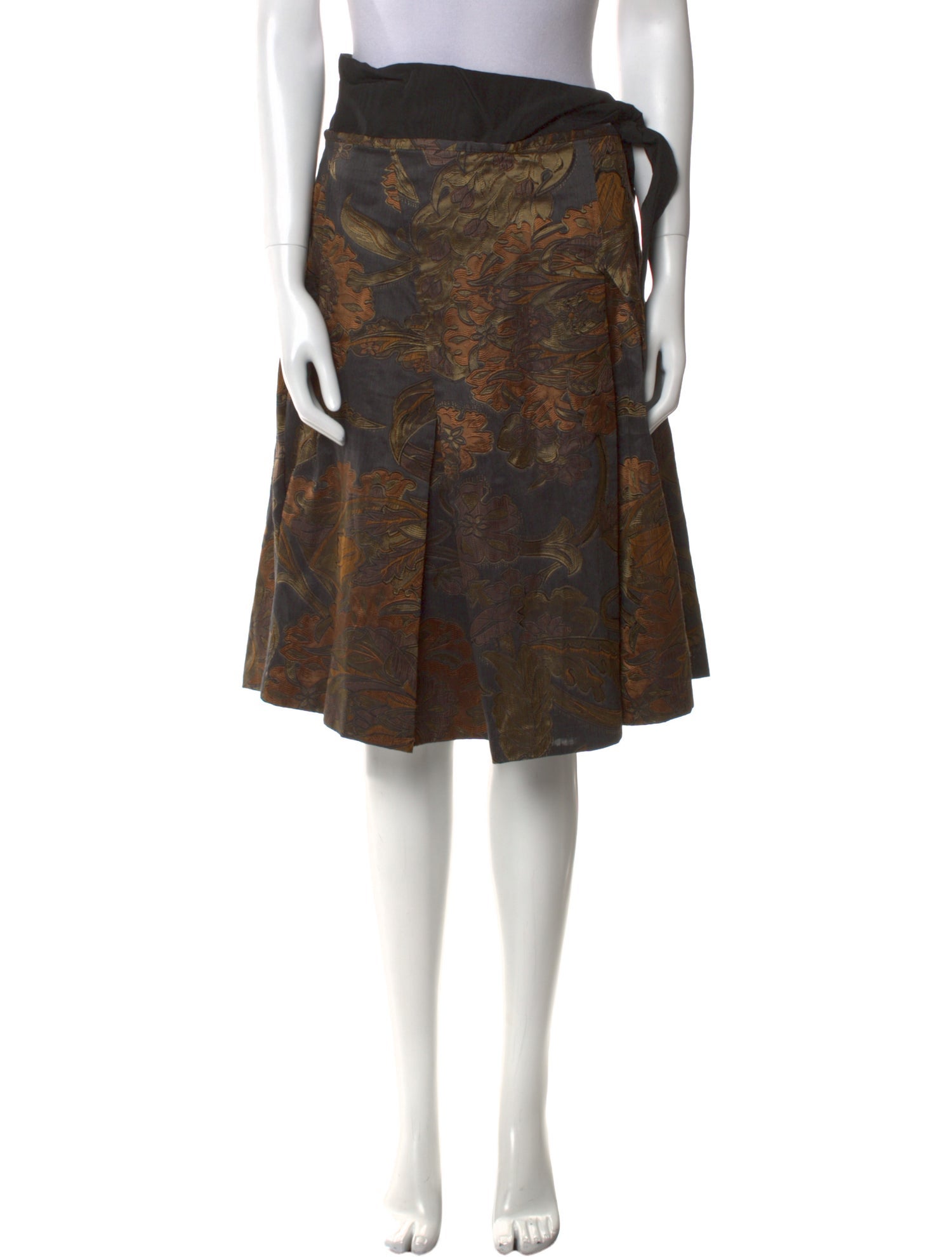 Dries Van Noten Silk Knee-Length Skirt