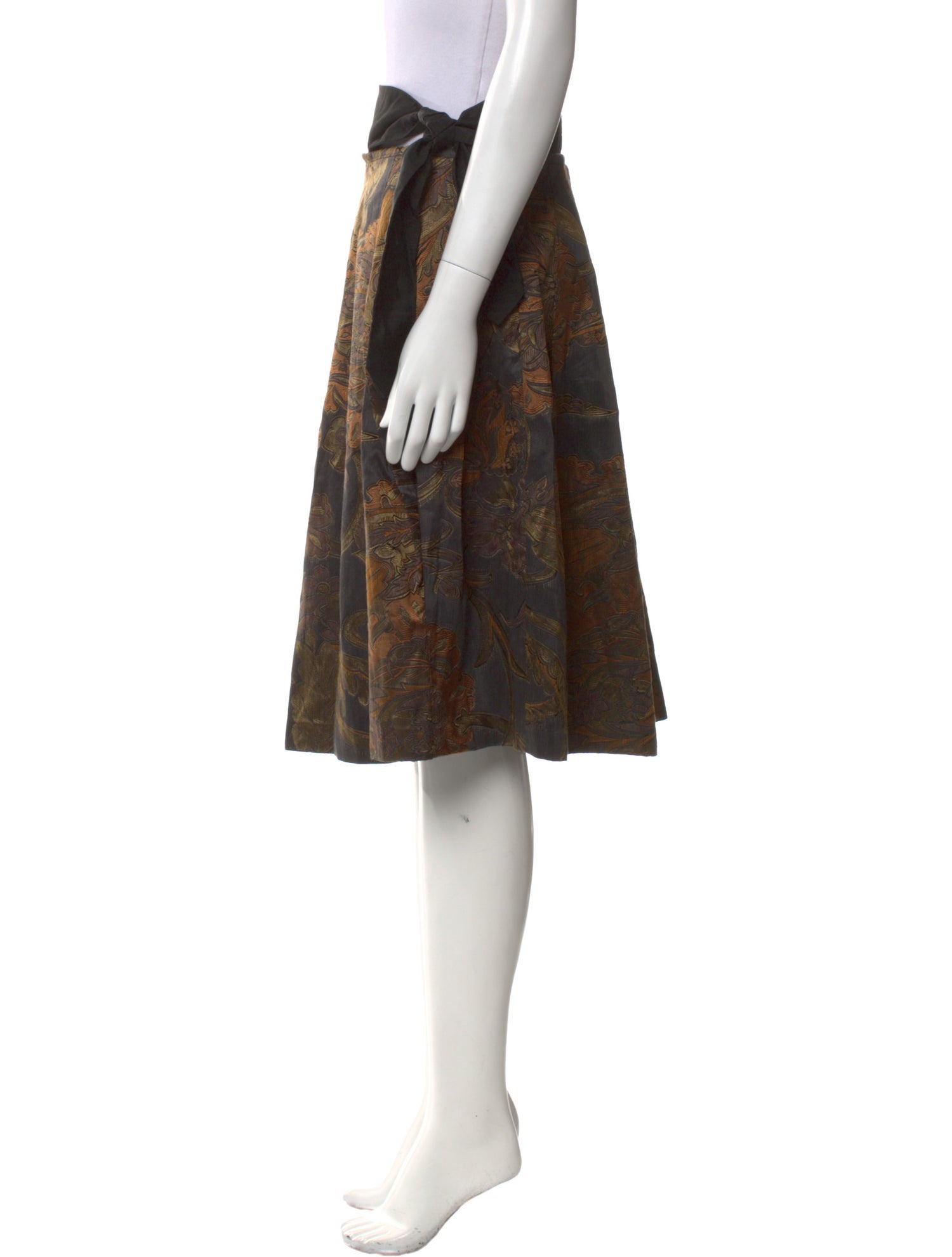 Dries Van Noten Silk Knee-Length Skirt