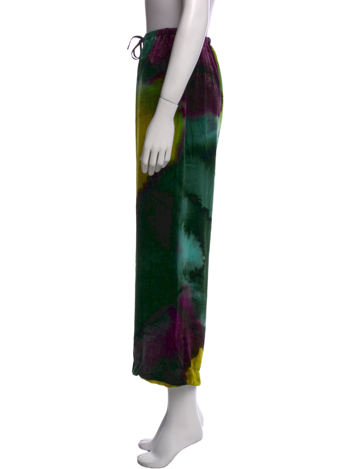 Dries Van Noten Tie-Dye Print Wide Leg Pants