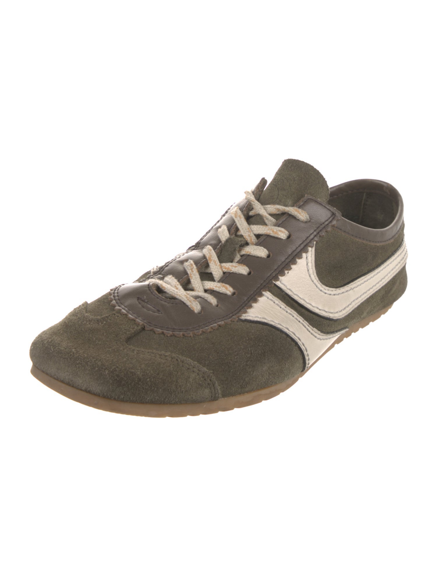 Dries Van Noten Suede Leather Trim Embellishment Sneakers