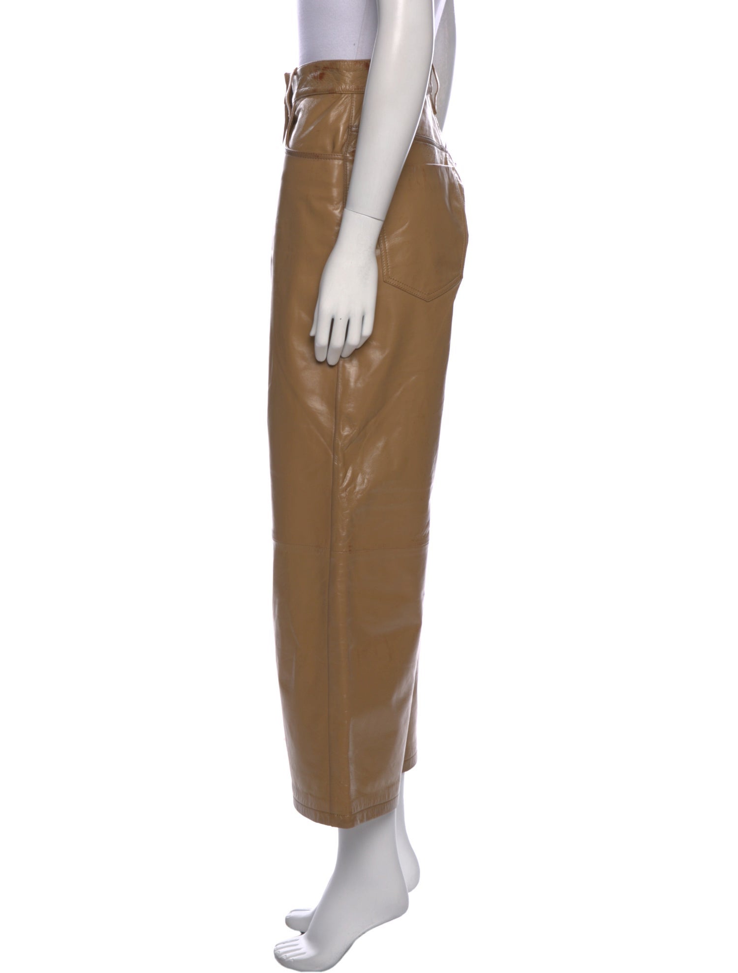 Dries Van Noten Leather Wide Leg Pants