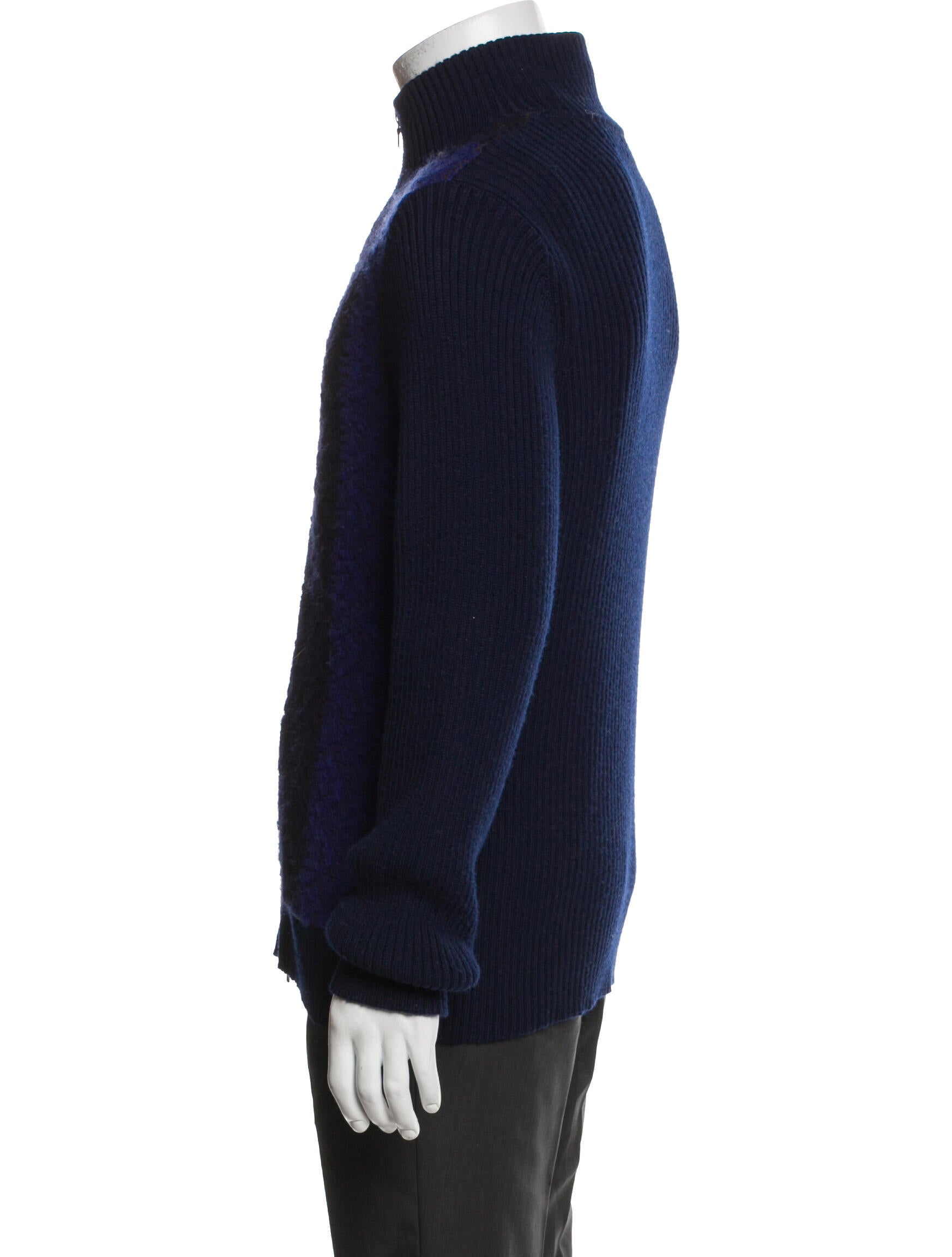 Dries Van Noten Wool Colorblock Pattern Cardigan