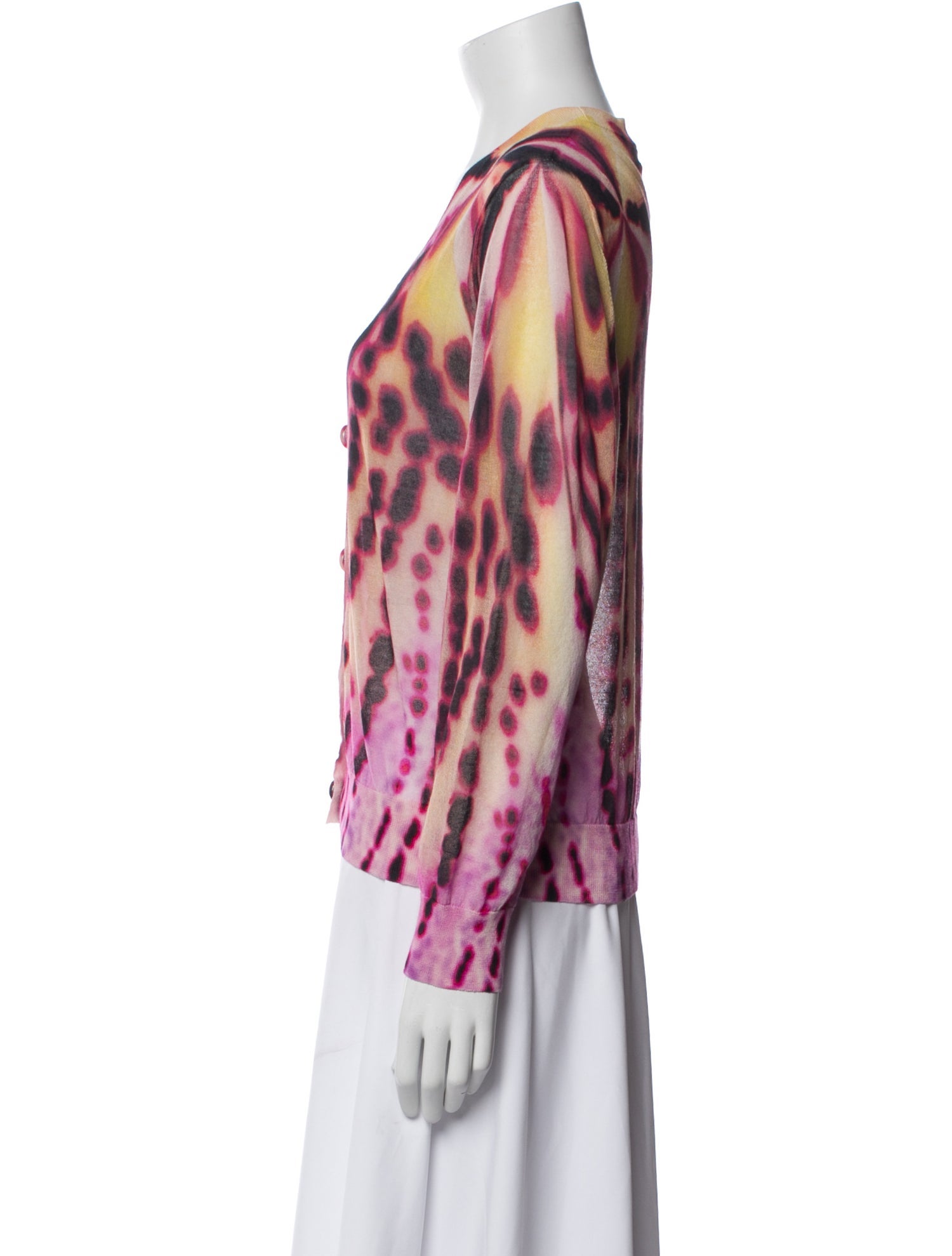 Dries Van Noten Tie-Dye Print V-Neck Blouse