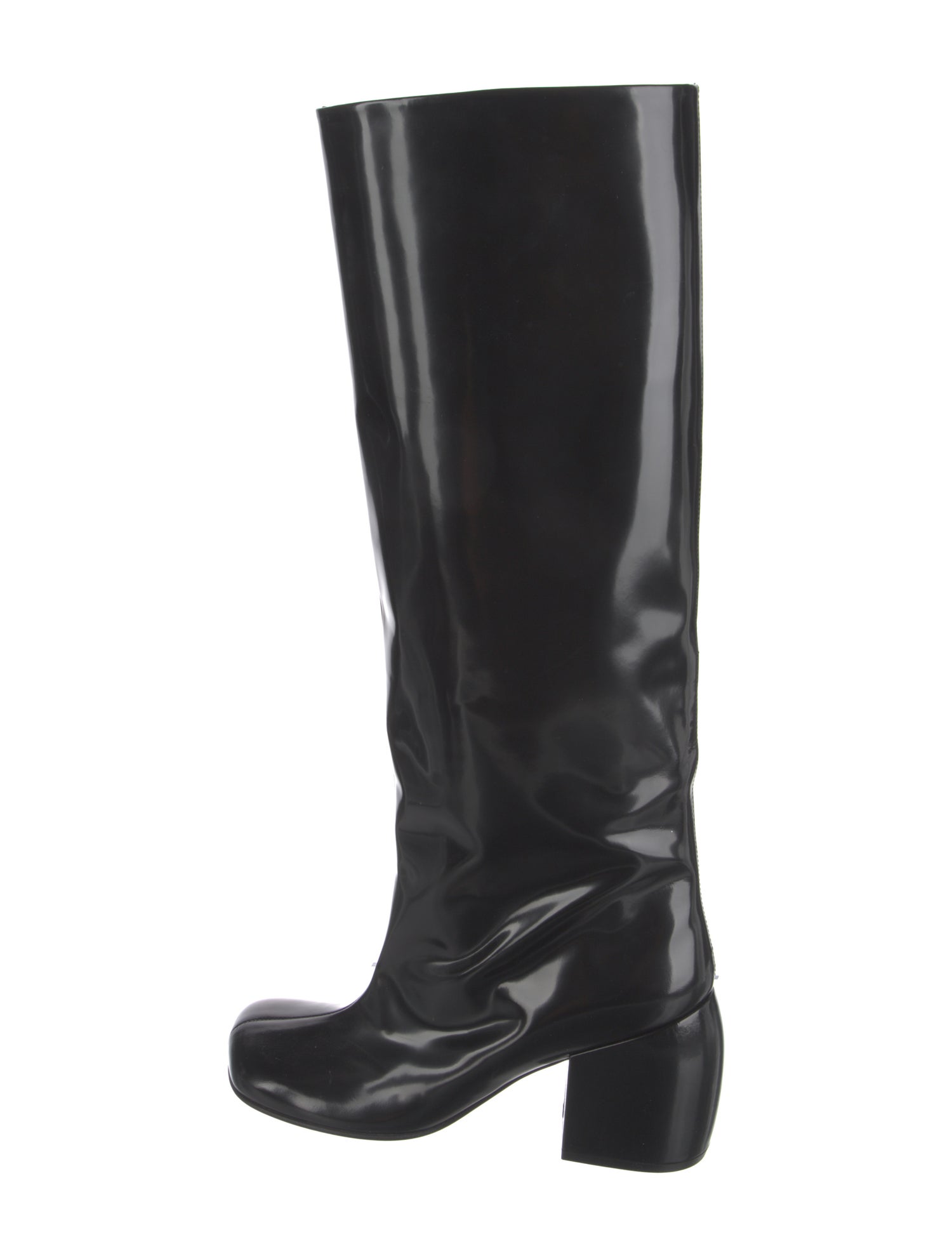 Dries Van Noten Patent Leather Riding Boots