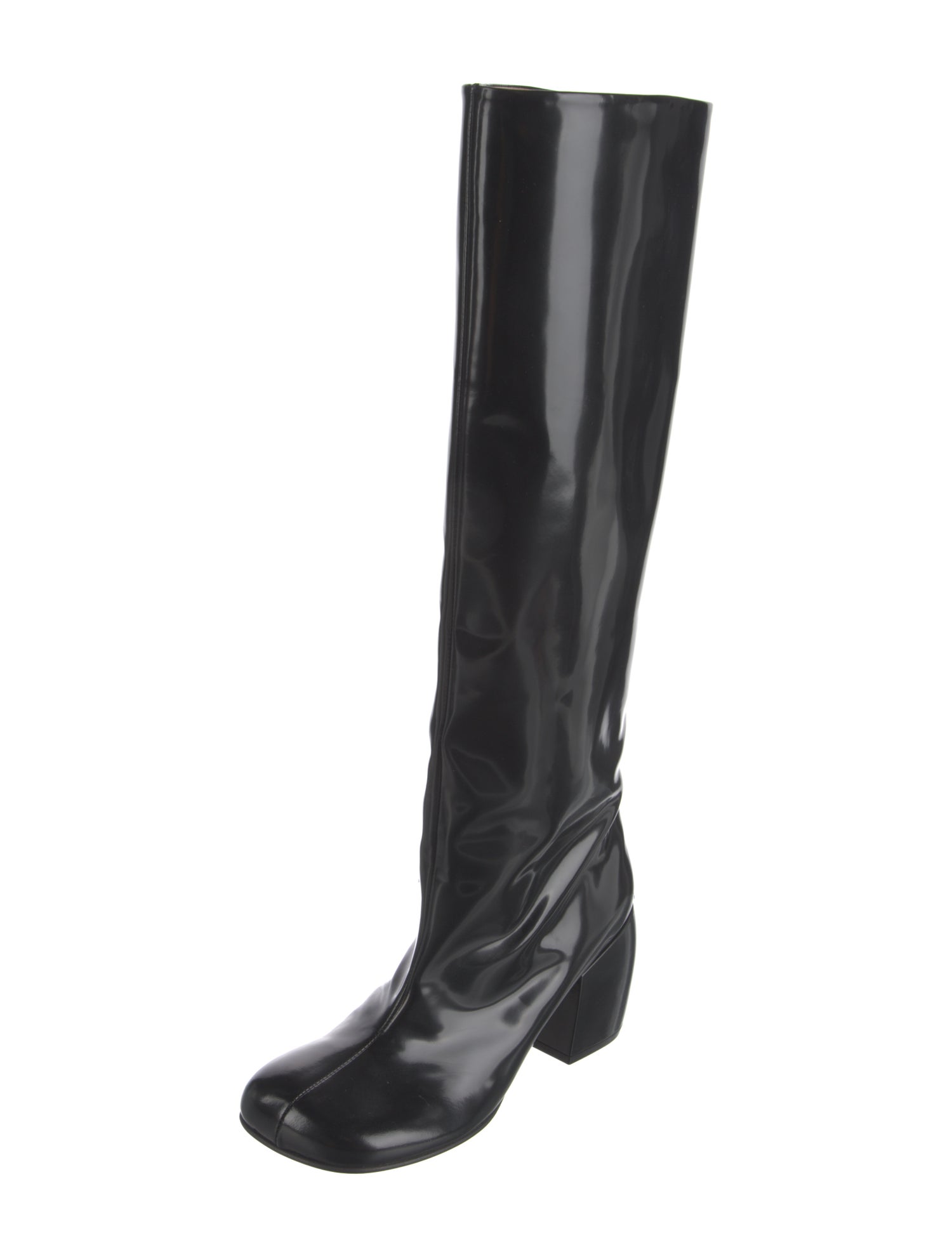 Dries Van Noten Patent Leather Riding Boots