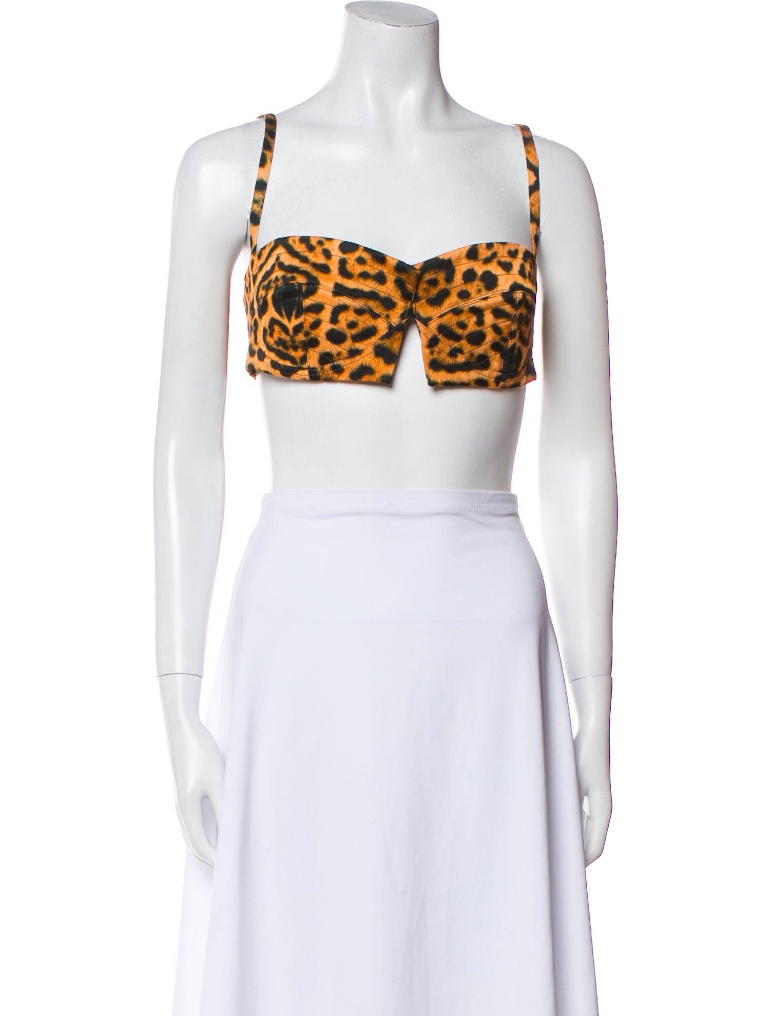 Dries Van Noten Animal Print Square Neckline Crop Top w/ Tags