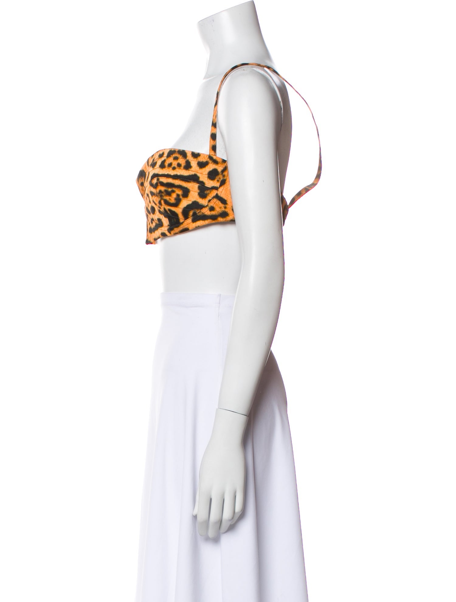 Dries Van Noten Animal Print Square Neckline Crop Top w/ Tags