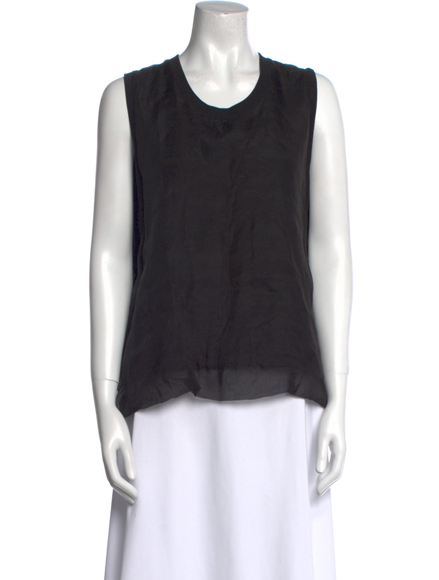 Dries Van Noten Silk Scoop Neck Top