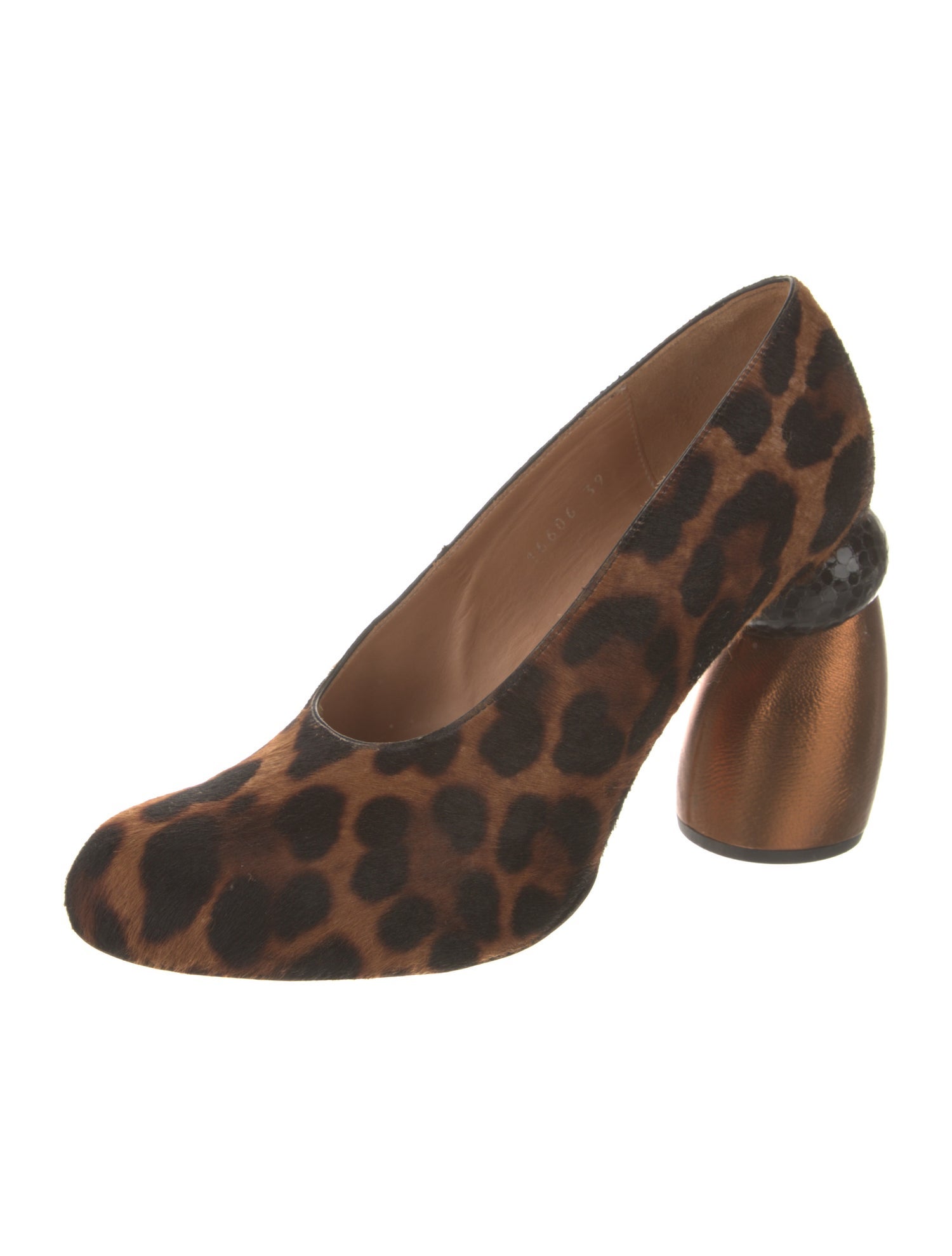 Dries Van Noten Ponyhair Animal Print Pumps