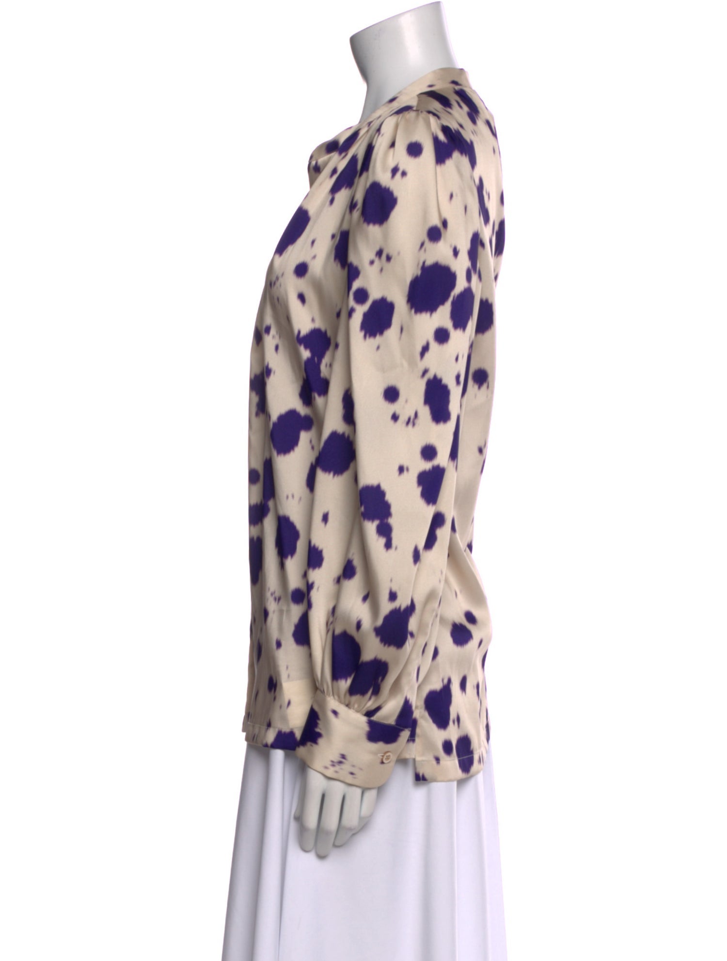 Dries Van Noten Printed V-Neck Button-Up Top