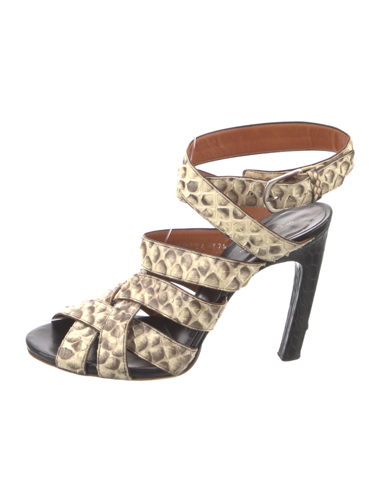 Dries Van Noten Snakeskin Animal Print Sandals