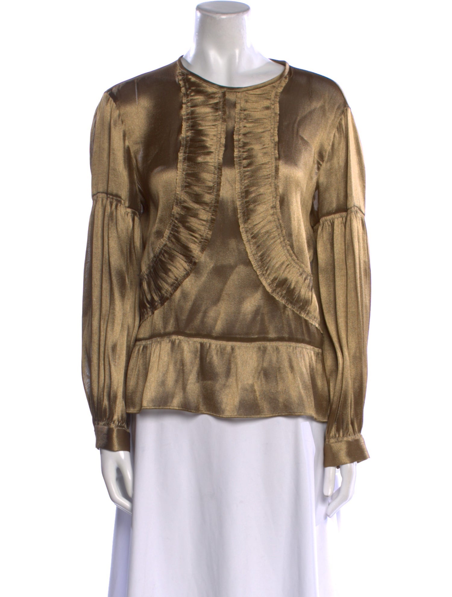 Dries Van Noten Crew Neck Long Sleeve Blouse