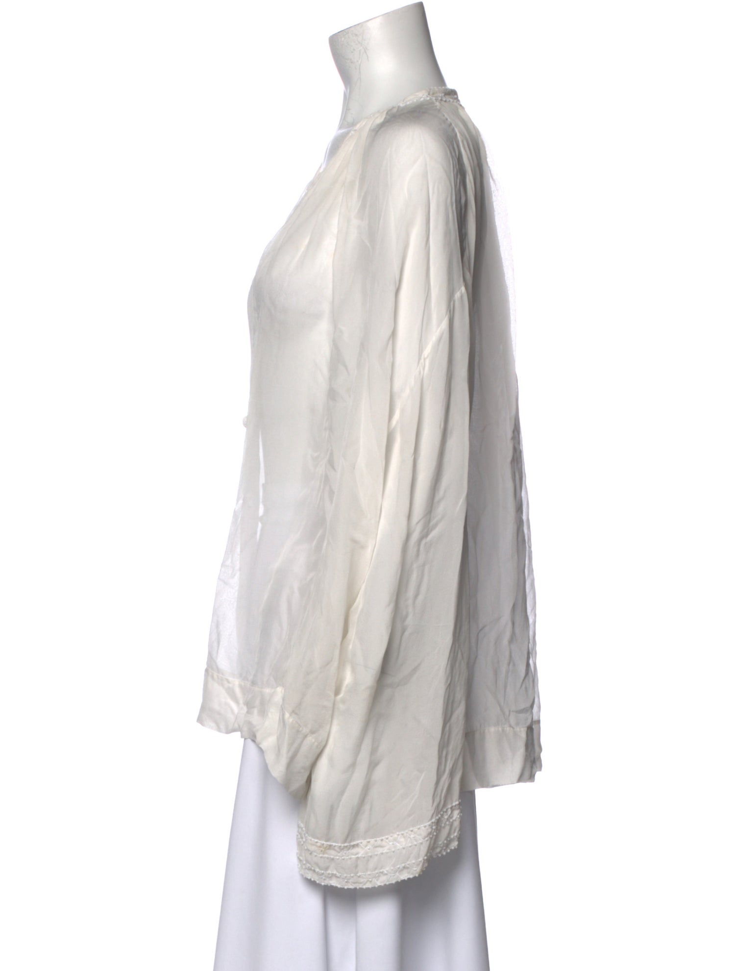 Dries Van Noten V-Neck Long Sleeve Blouse