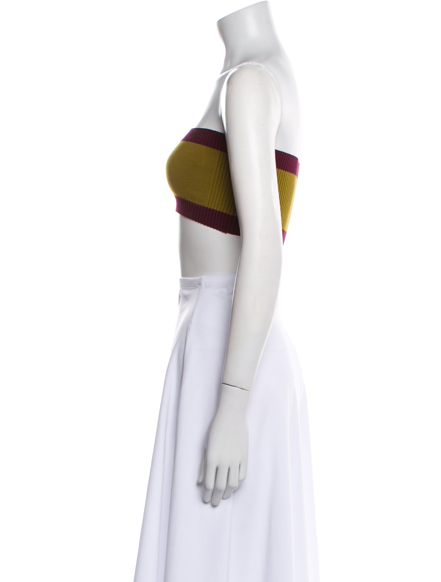 Dries Van Noten Colorblock Pattern Strapless Crop Top