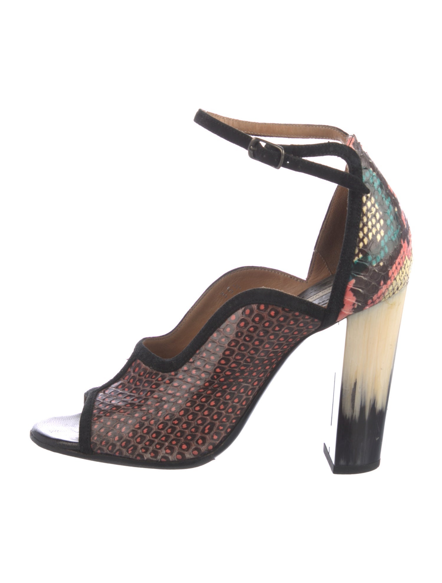Dries Van Noten Leather Animal Print Sandals