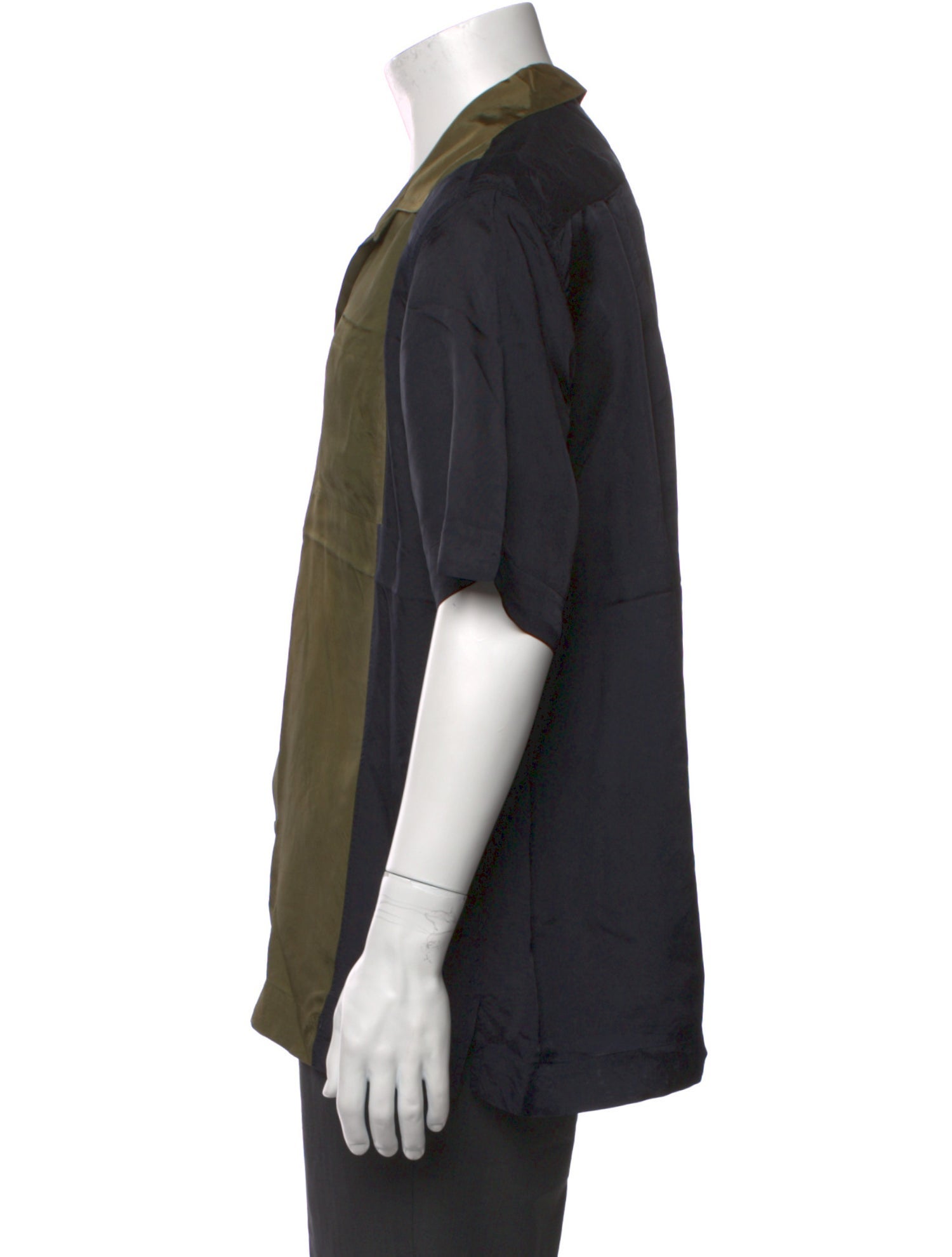 Dries Van Noten Colorblock Pattern Short Sleeve Shirt