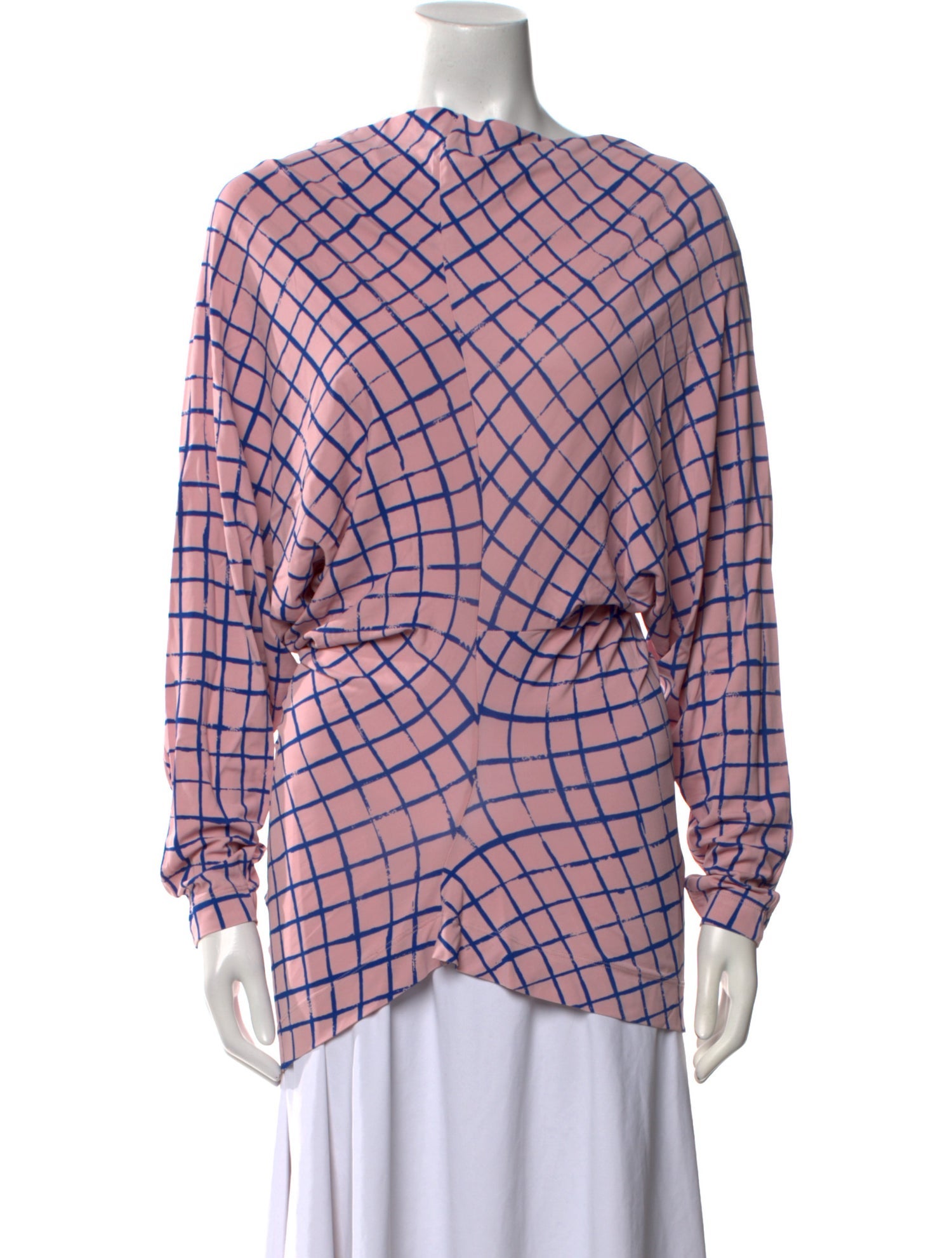 Dries Van Noten Plaid Print Crew Neck Top