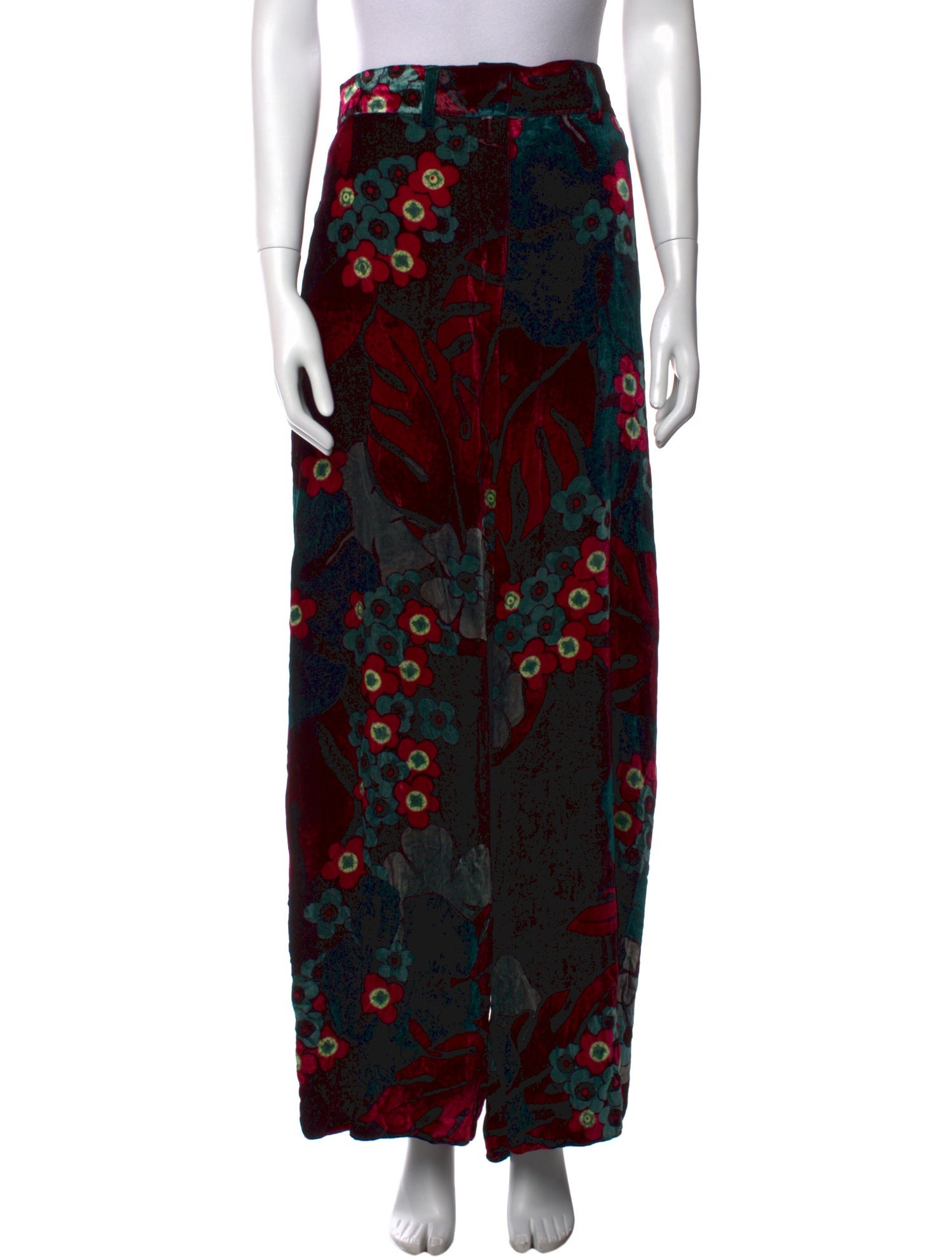 Dries Van Noten Floral Print Wide Leg Pants