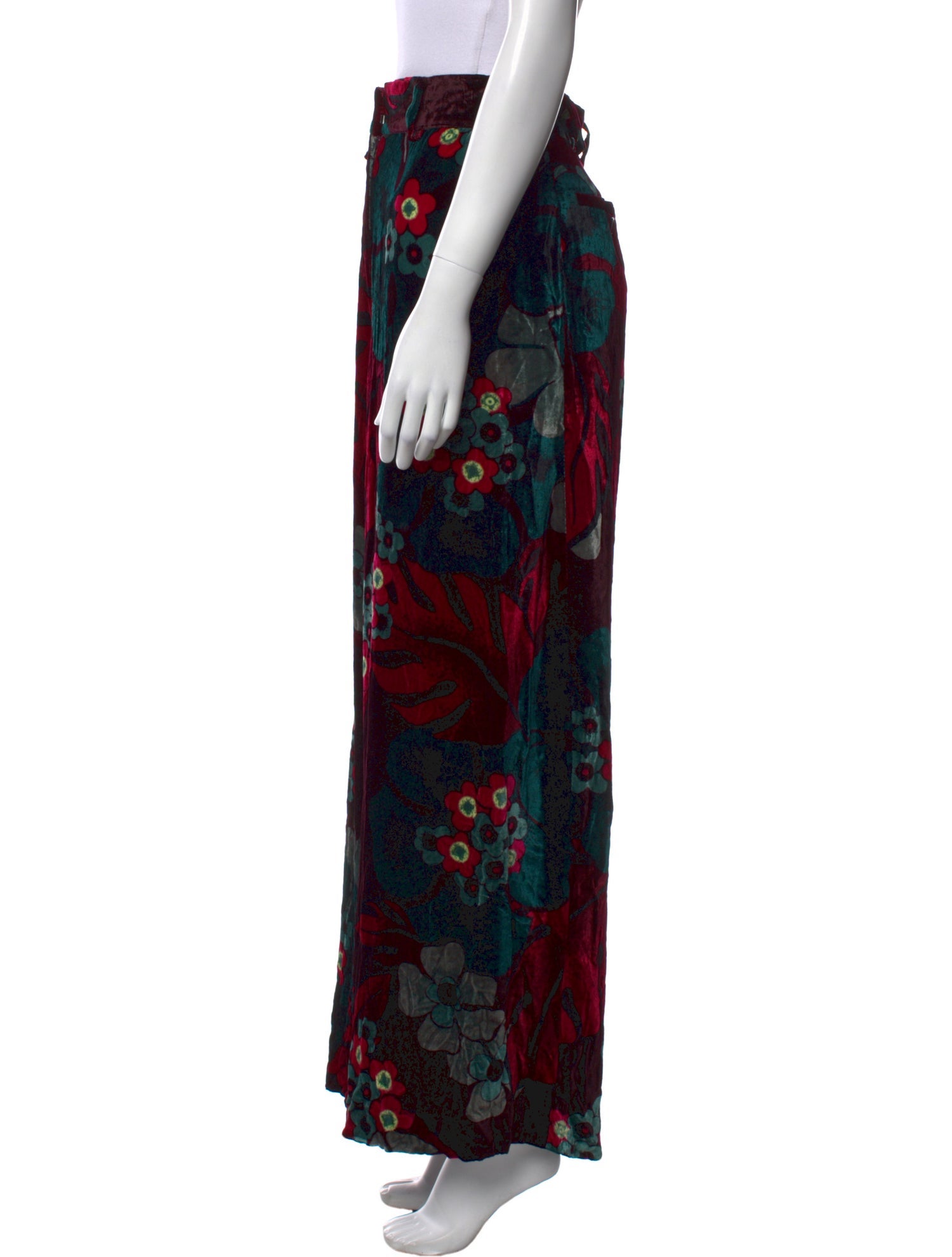 Dries Van Noten Floral Print Wide Leg Pants