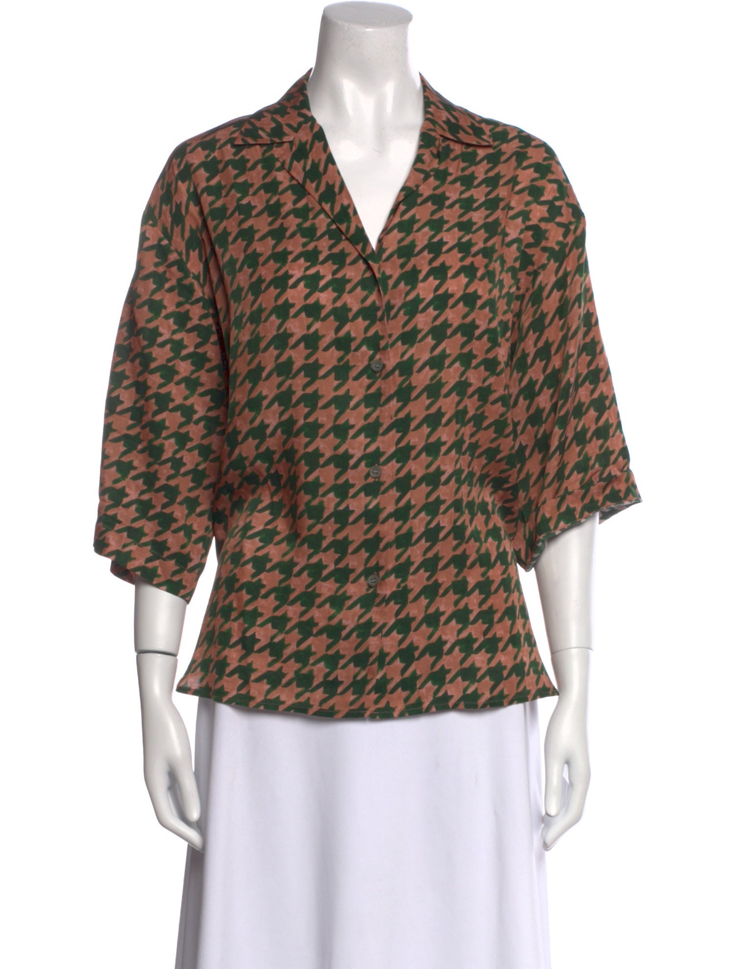 Dries Van Noten Printed V-Neck Blouse
