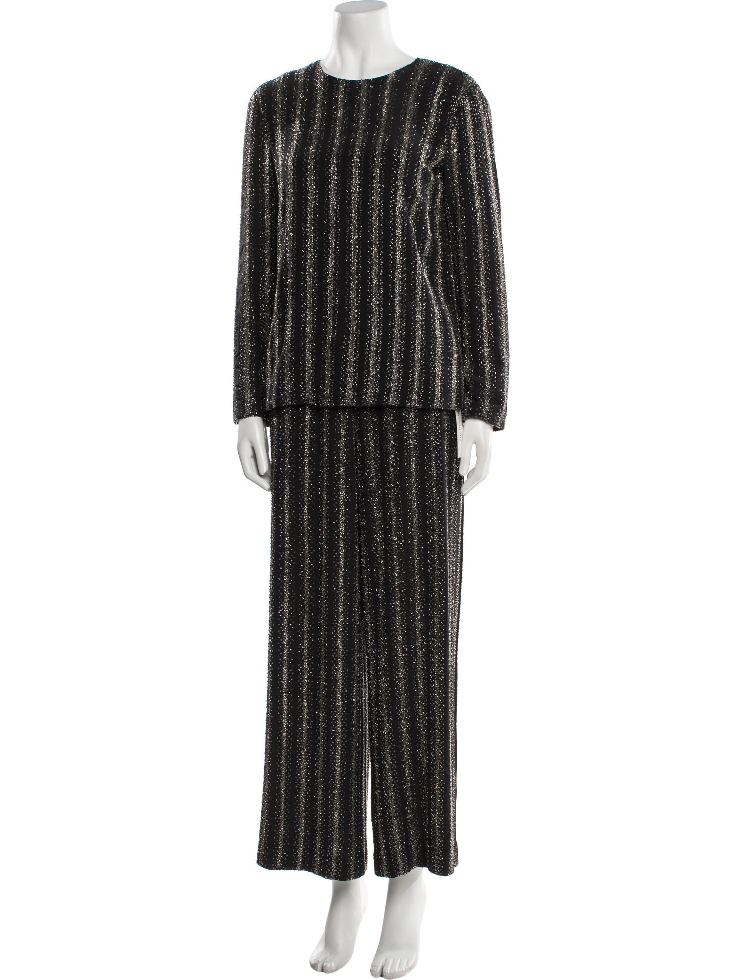 Dries Van Noten Silk Striped Pant Set