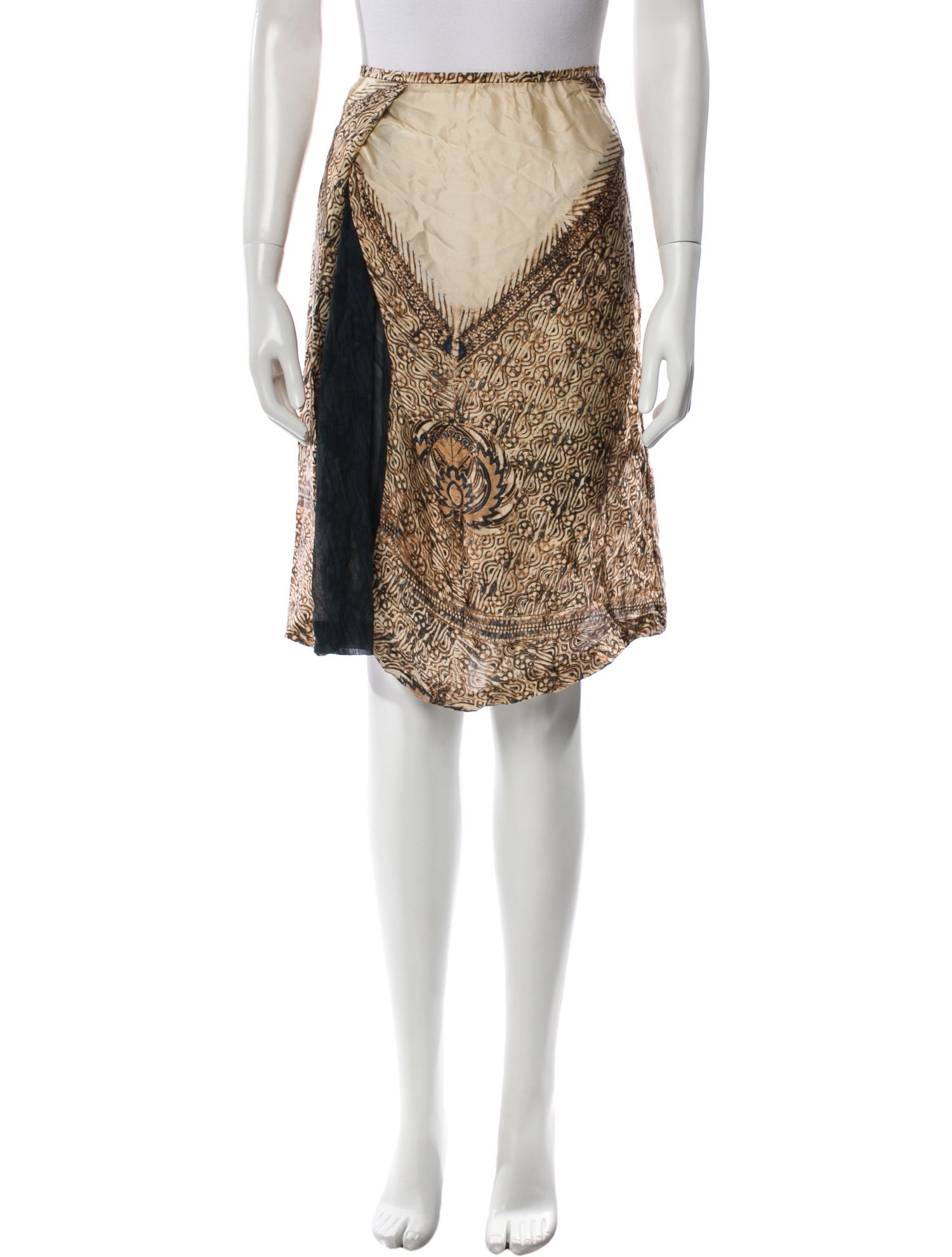 Dries Van Noten Silk Midi Length Skirt