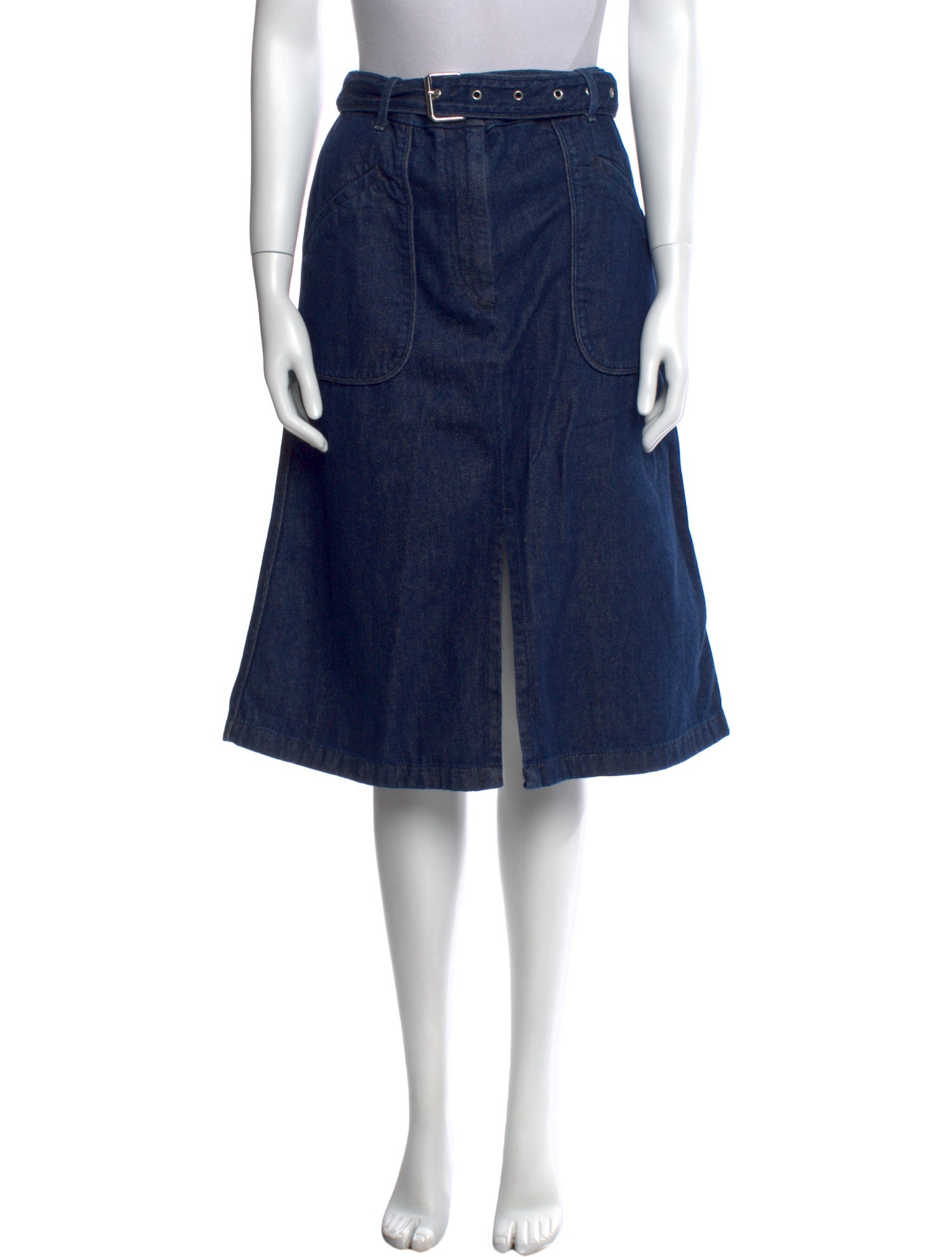 Dries Van Noten Raw-Edge Trim Knee-Length Skirt