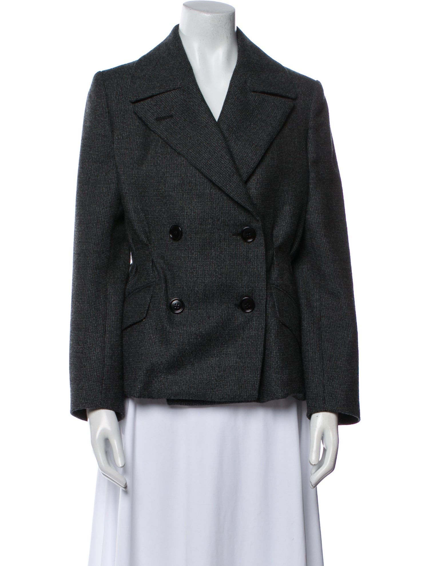 Dries Van Noten Wool Plaid Print Blazer