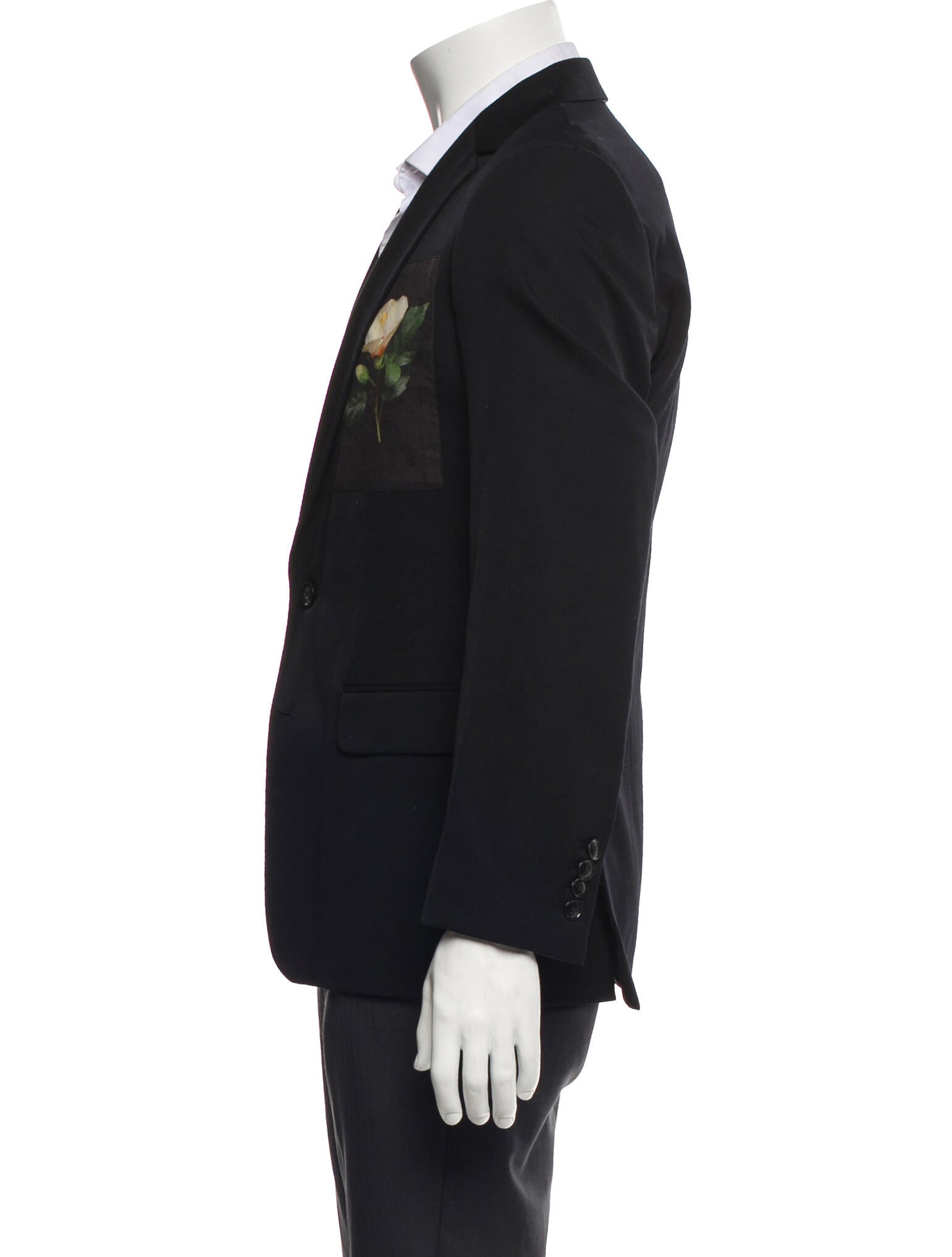 Dries Van Noten Wool Graphic Print Peacoat