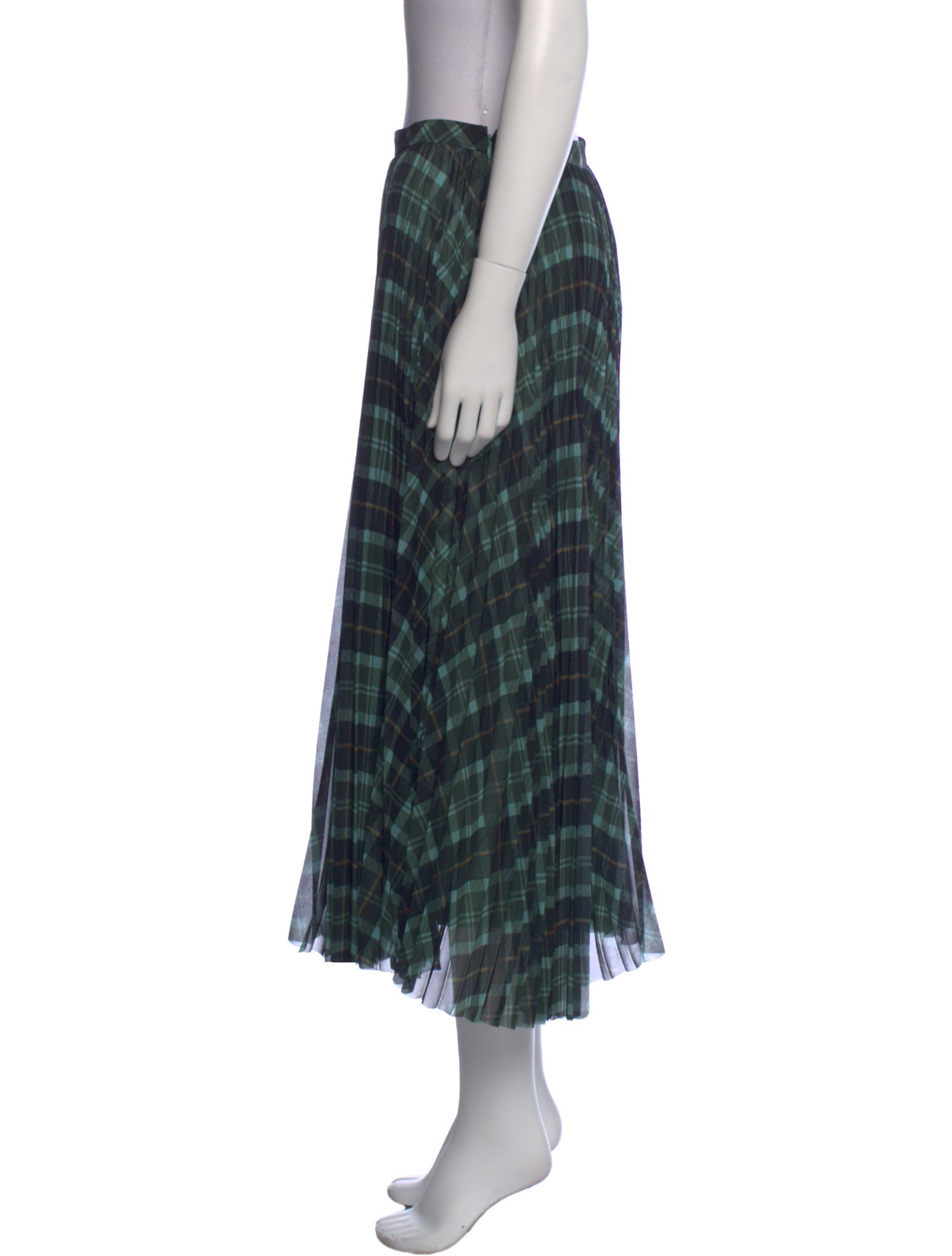 Dries Van Noten Plaid Print Midi Length Skirt