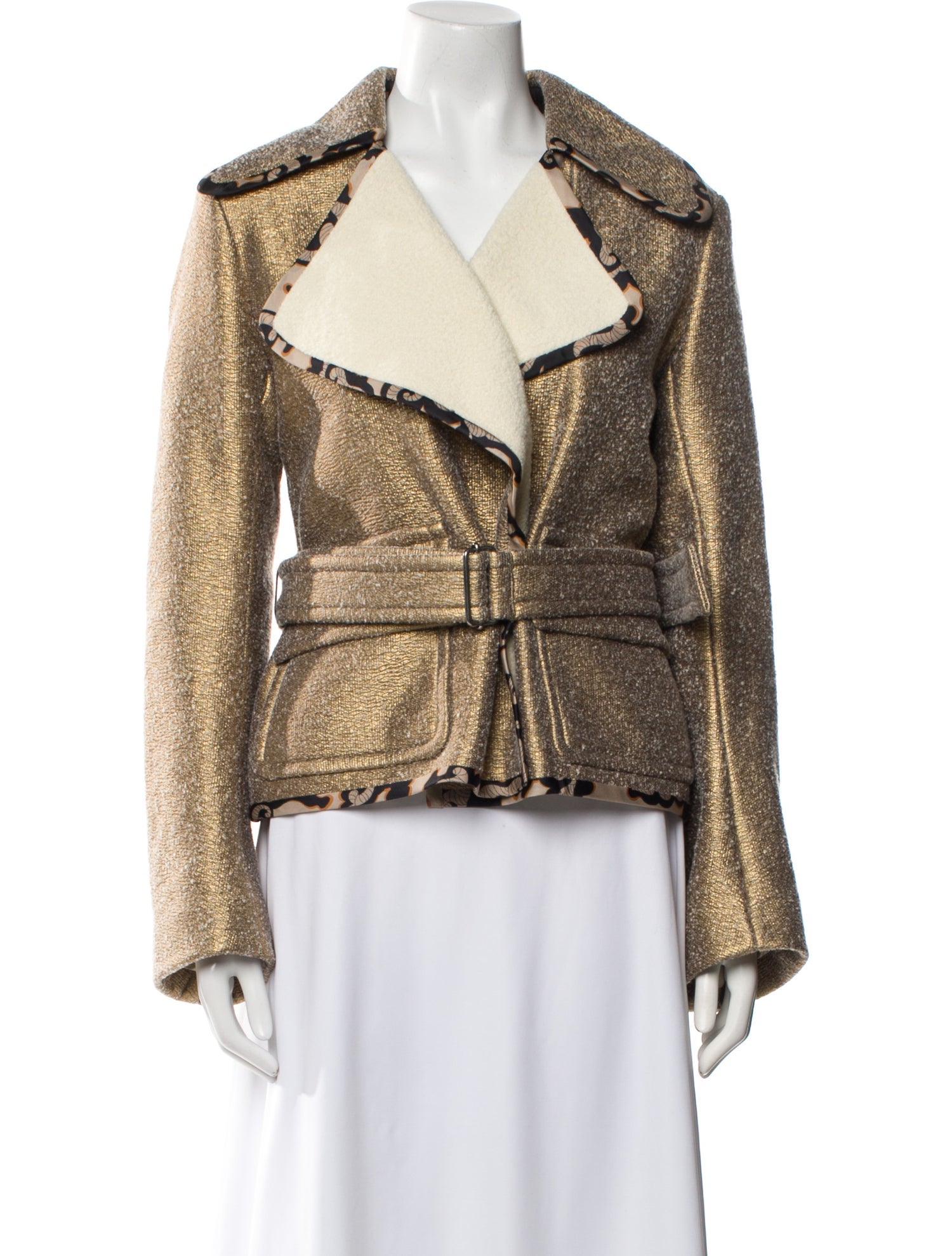 Dries Van Noten Wool Tweed Pattern Biker Jacket w/ Tags