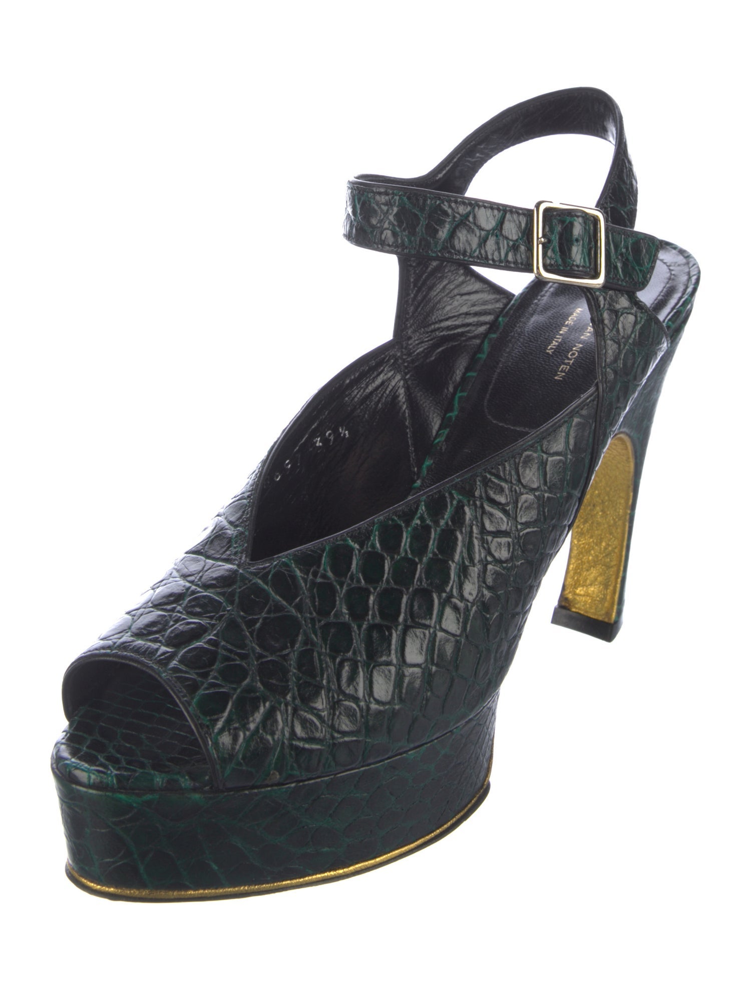 Dries Van Noten Leather Slingback Pumps