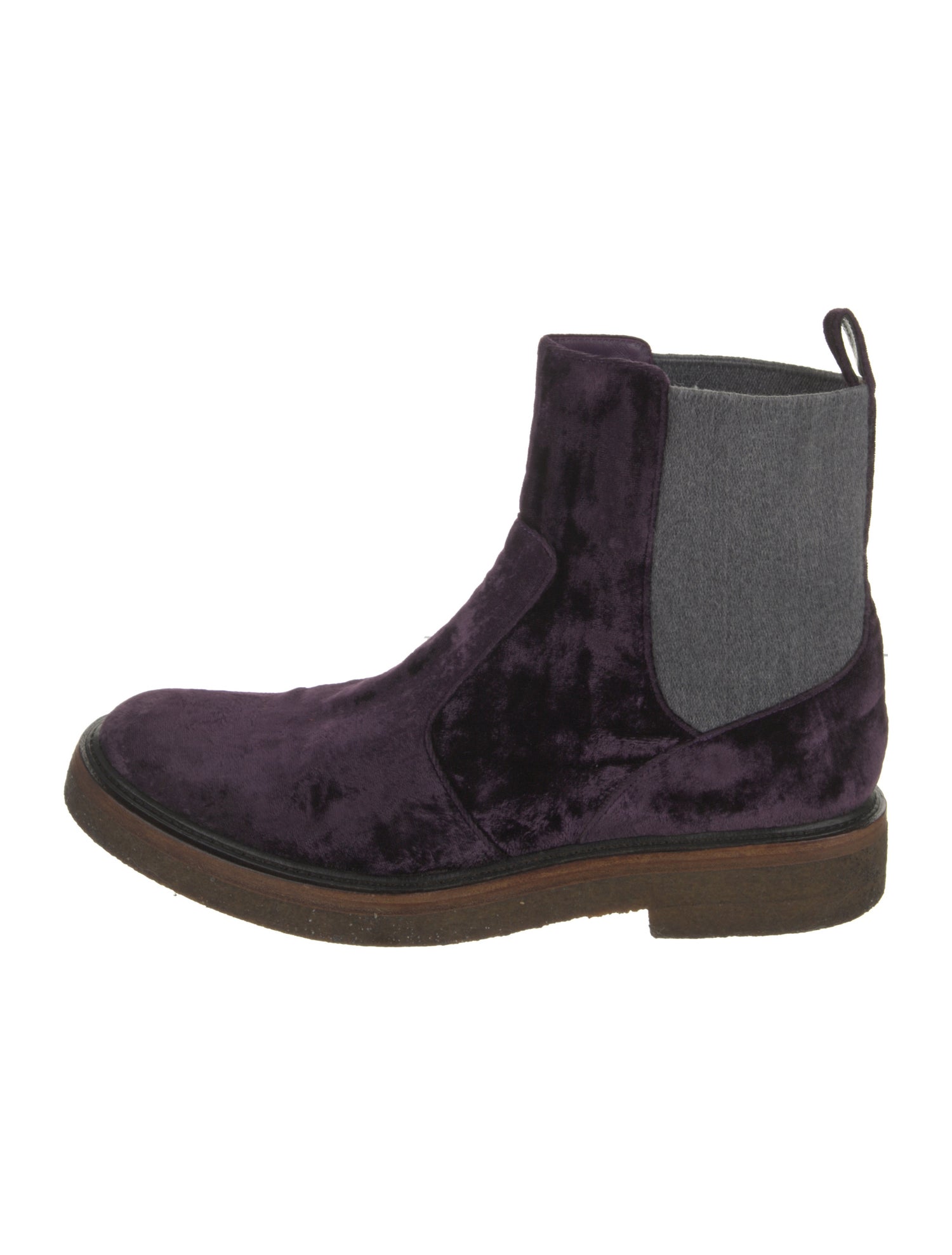 Dries Van Noten Velvet Chelsea Boots
