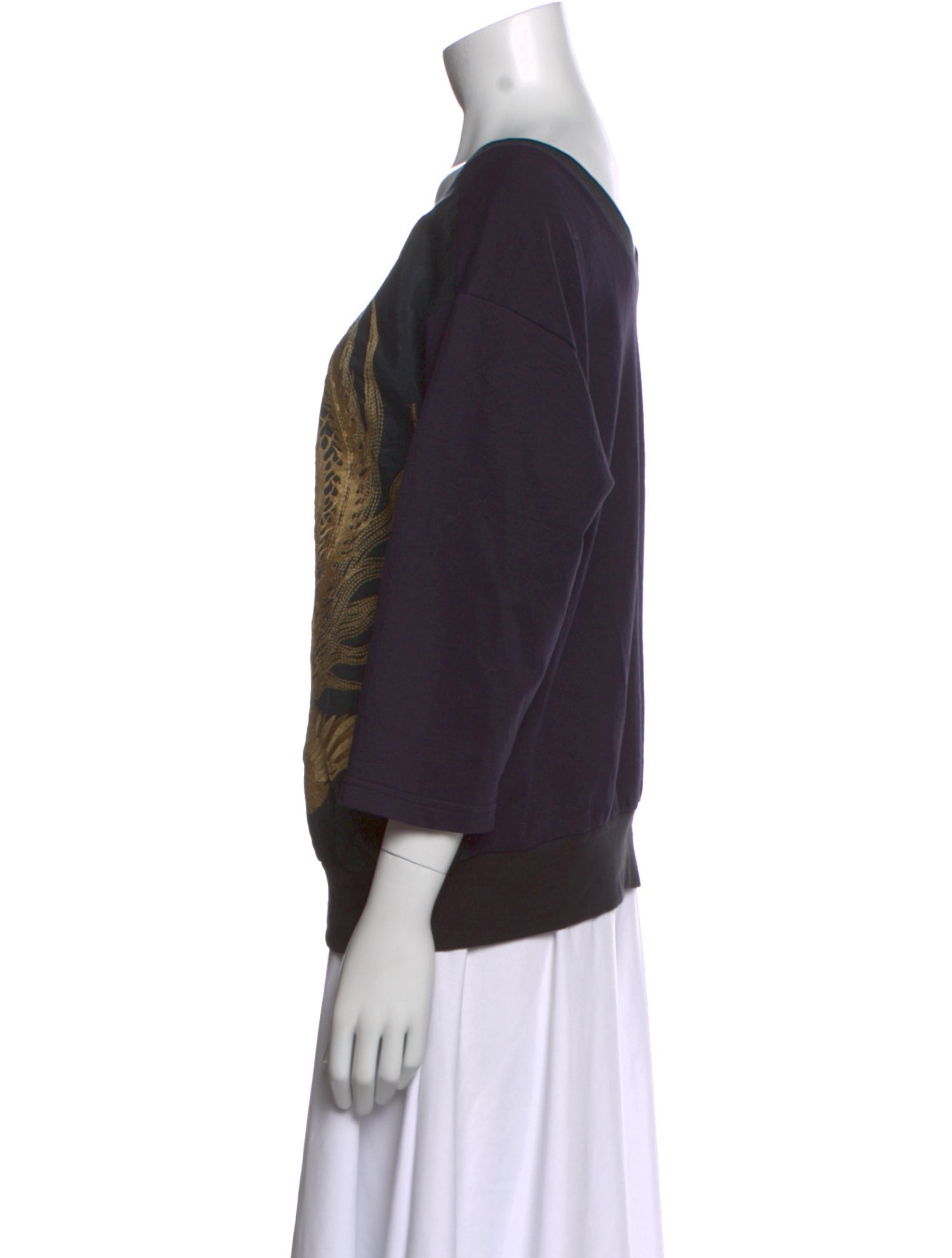 Dries Van Noten Graphic Print Bateau Neckline Sweatshirt