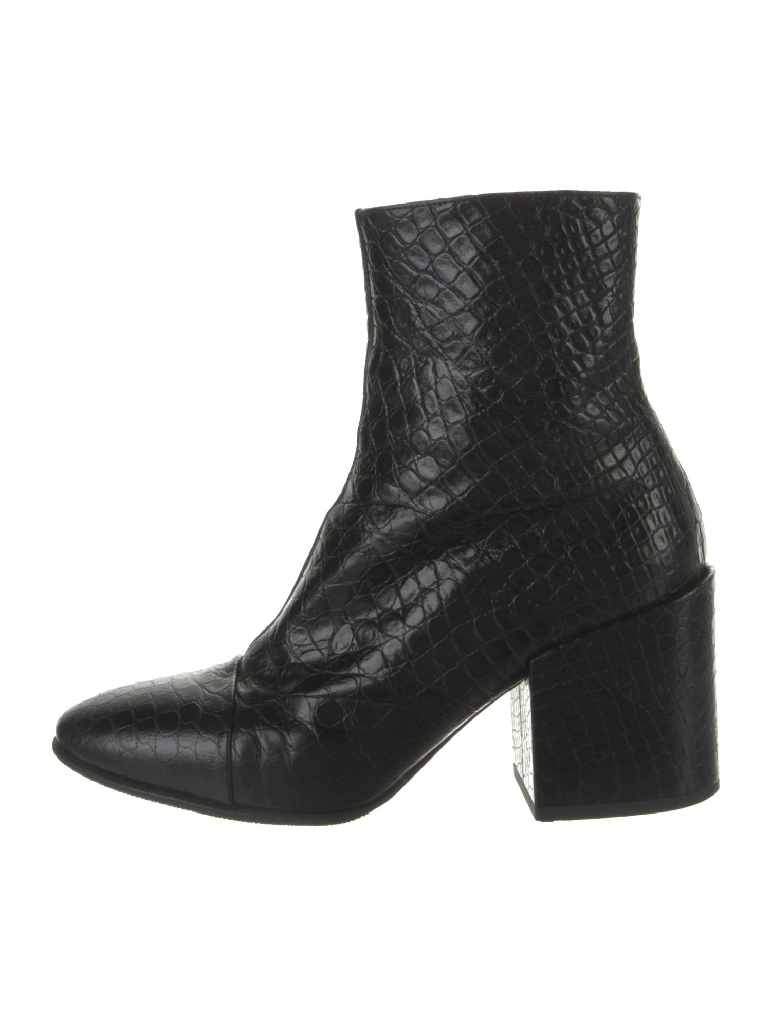 Dries Van Noten Embossed Leather Animal Print Boots