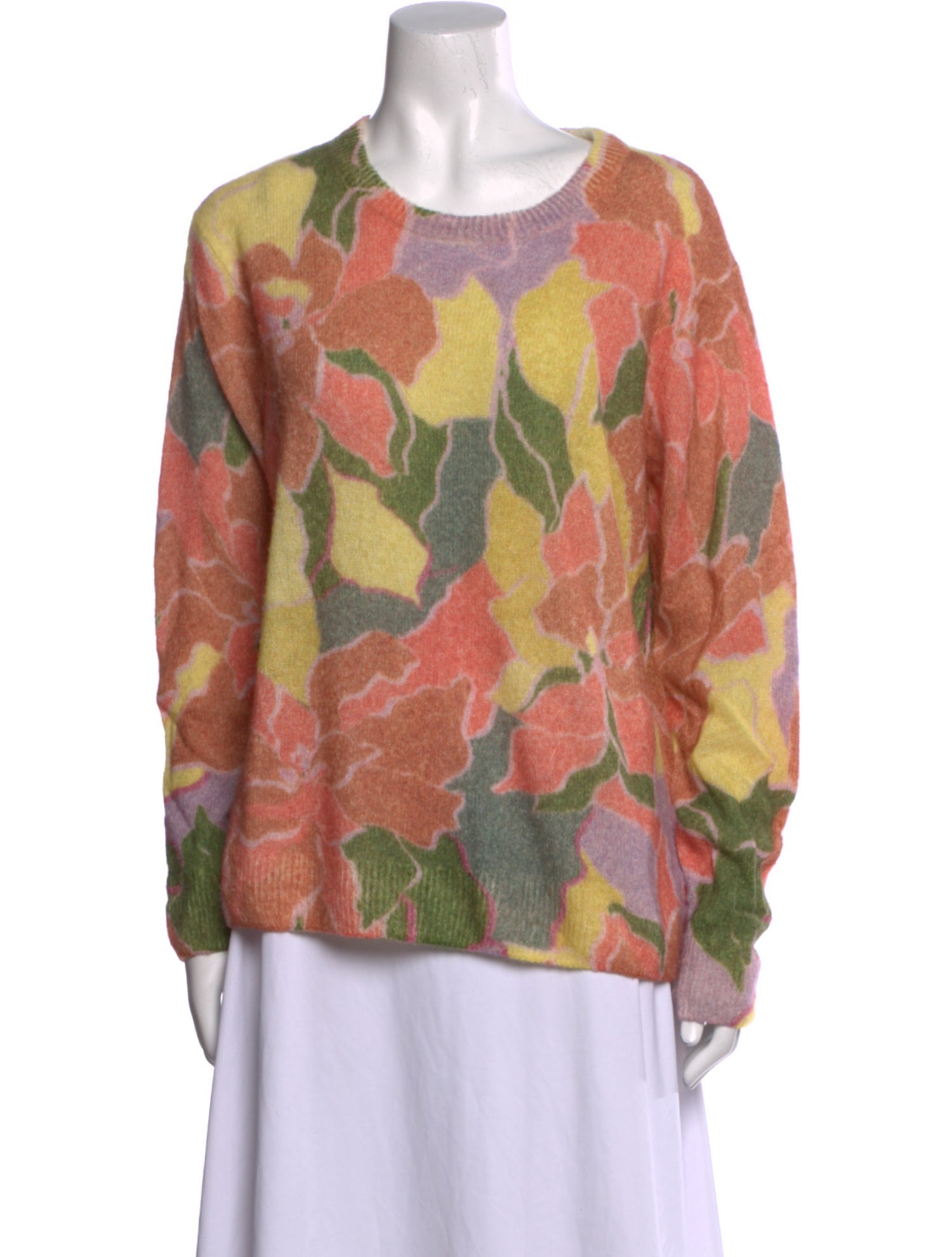 Dries Van Noten Alpaca Floral Print Sweater