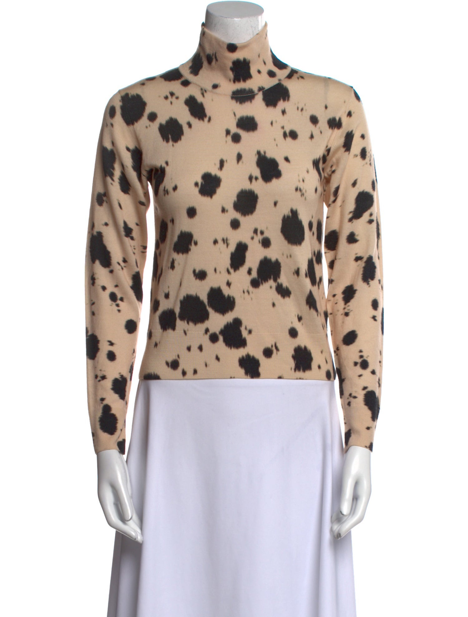 Dries Van Noten Merino Wool Animal Print Top