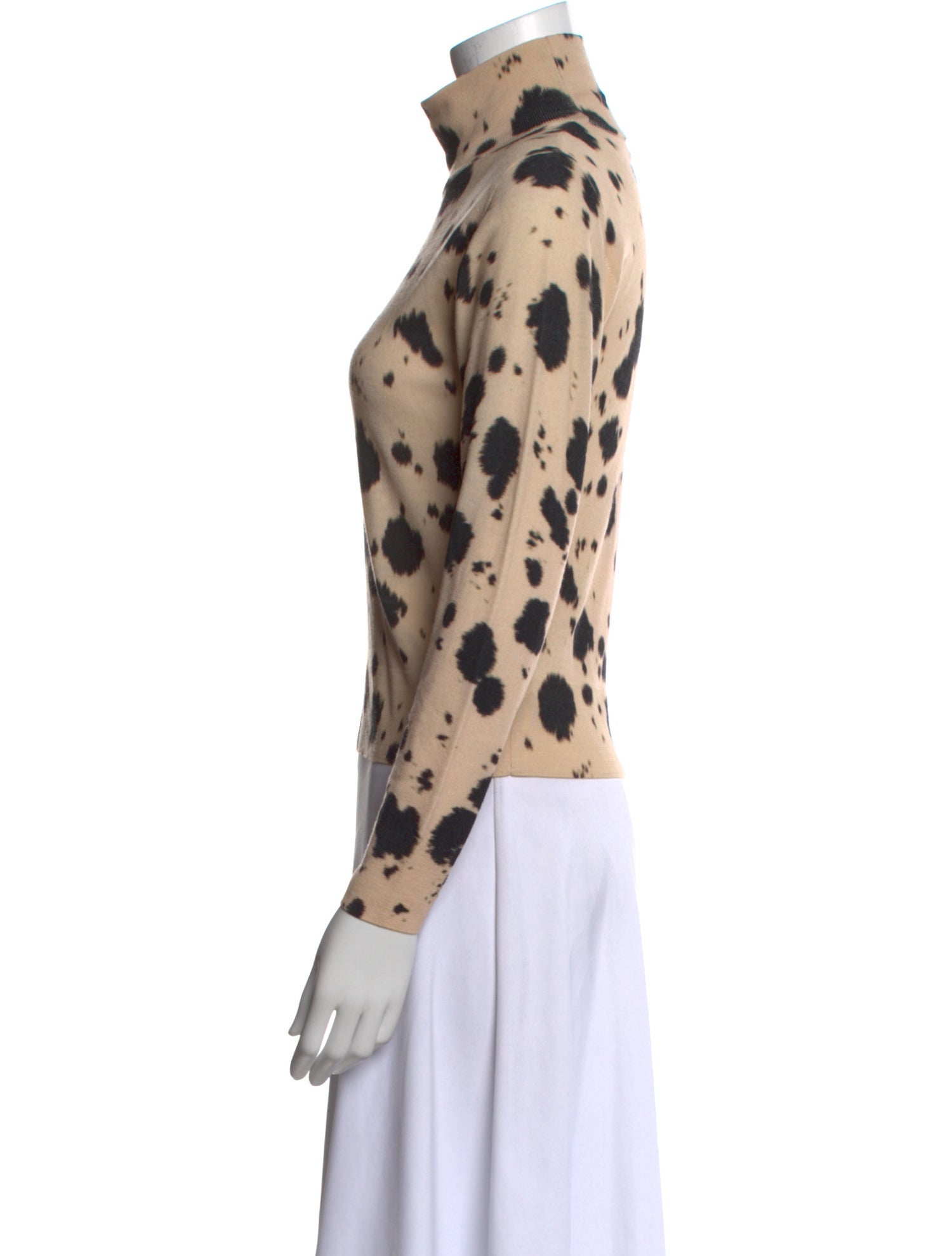 Dries Van Noten Merino Wool Animal Print Top