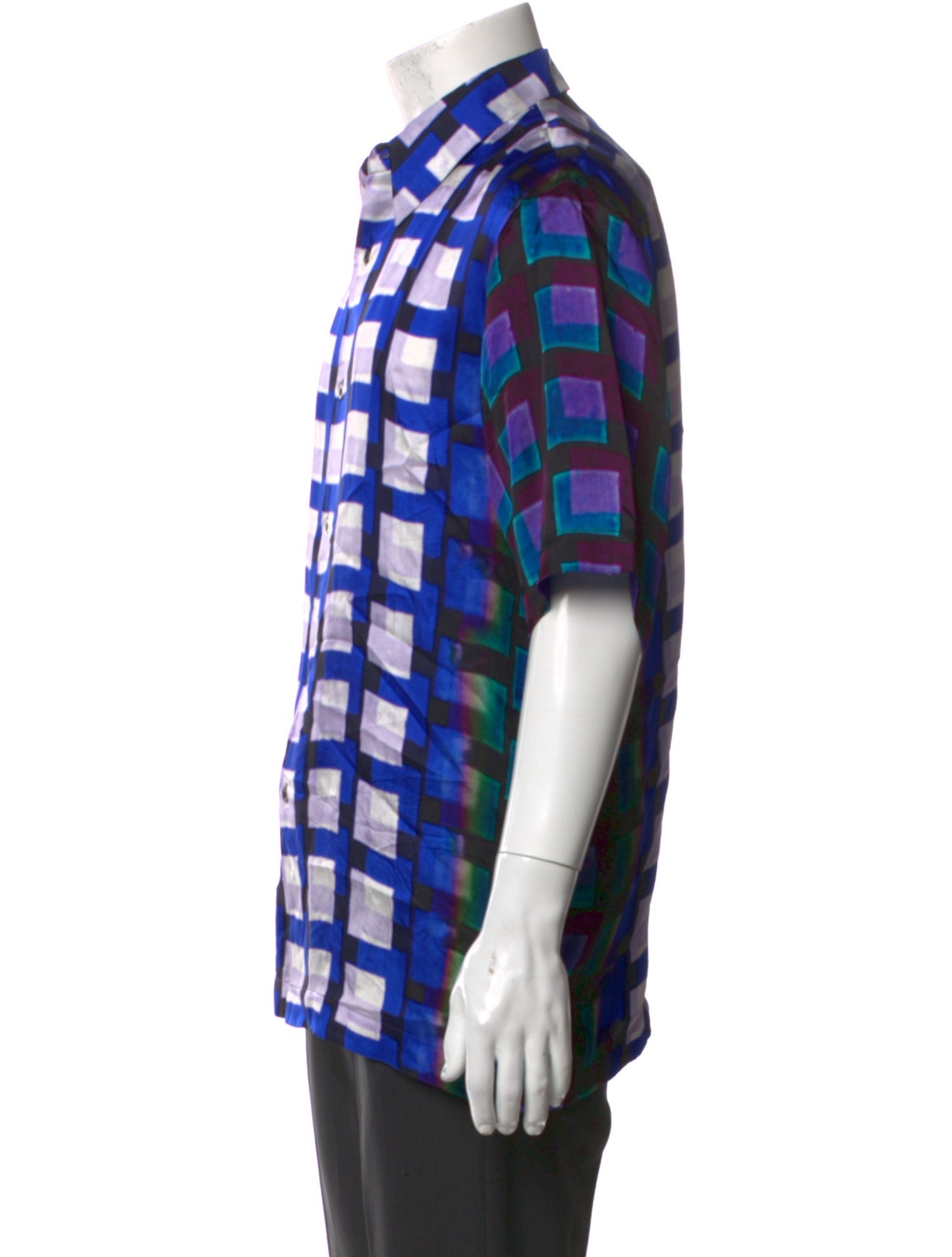 Dries Van Noten Plaid Print Short Sleeve Shirt