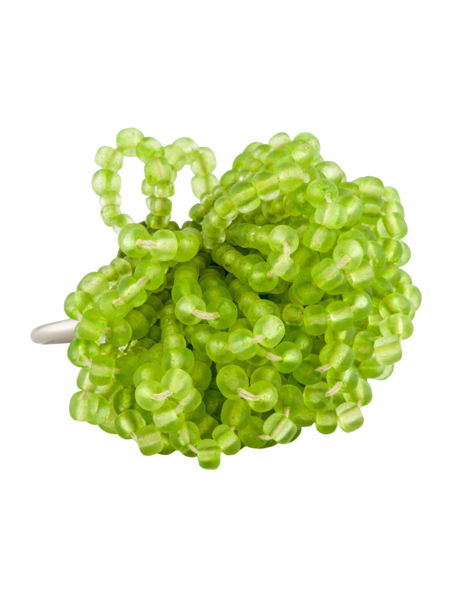 Dries Van Noten Glass Beaded Floral Cocktail Ring