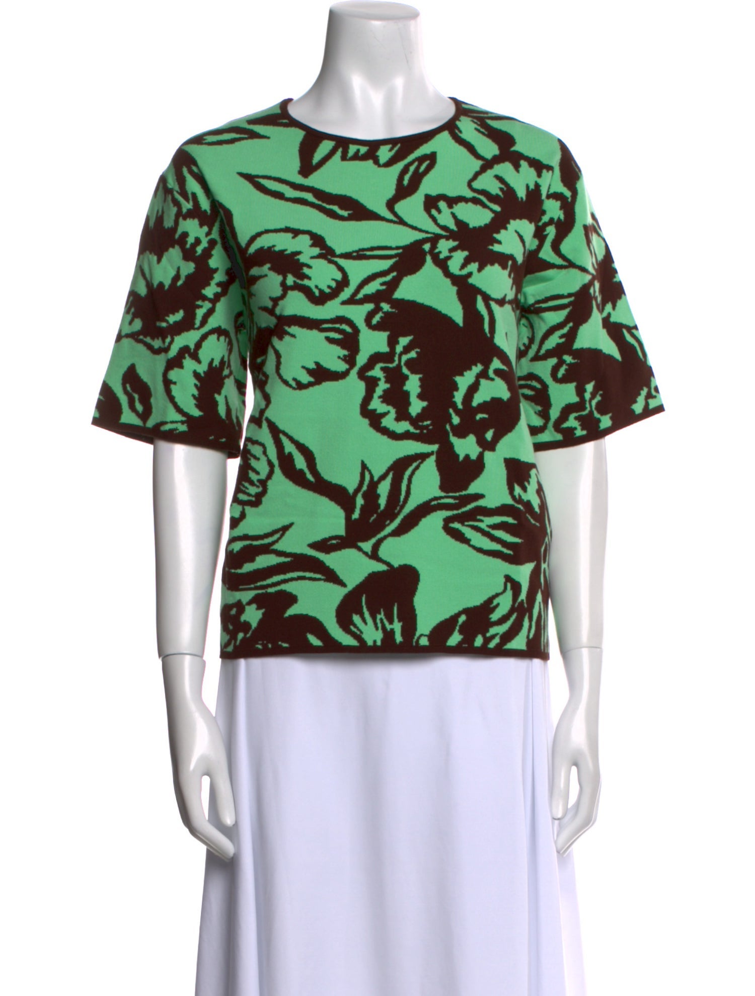 Dries Van Noten Floral Print Bateau Neckline T-Shirt w/ Tags
