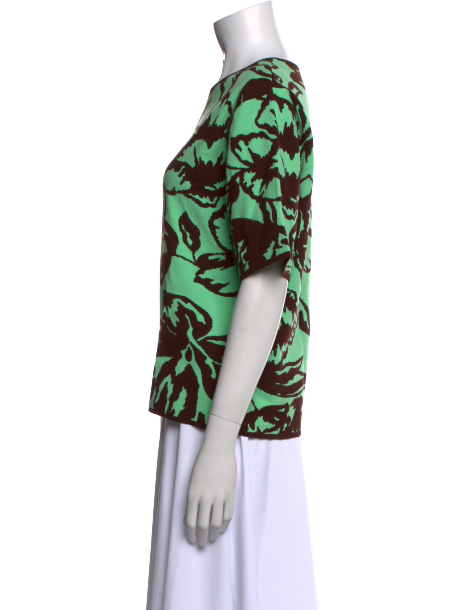 Dries Van Noten Floral Print Bateau Neckline T-Shirt w/ Tags