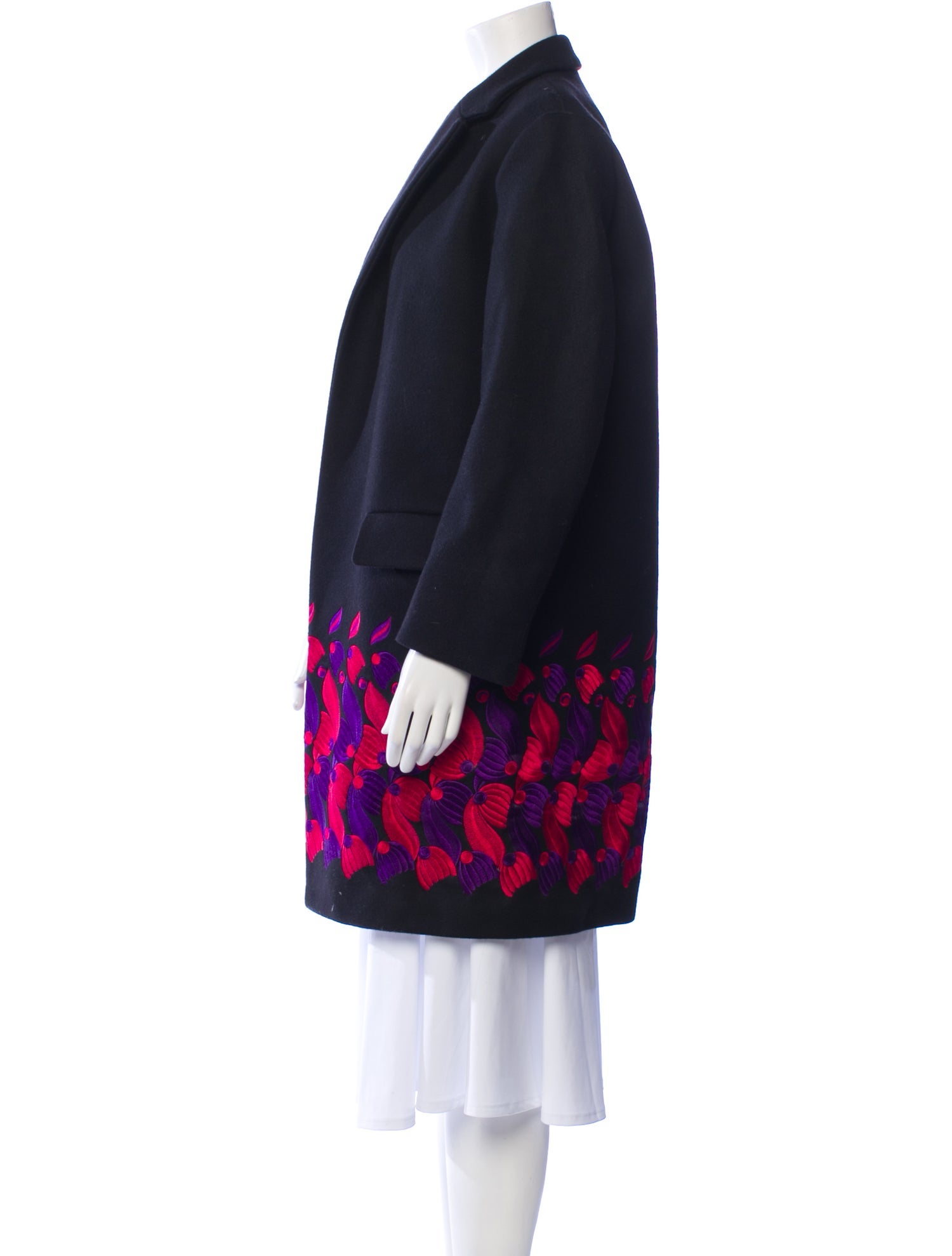 Dries Van Noten Wool Floral Print Coat