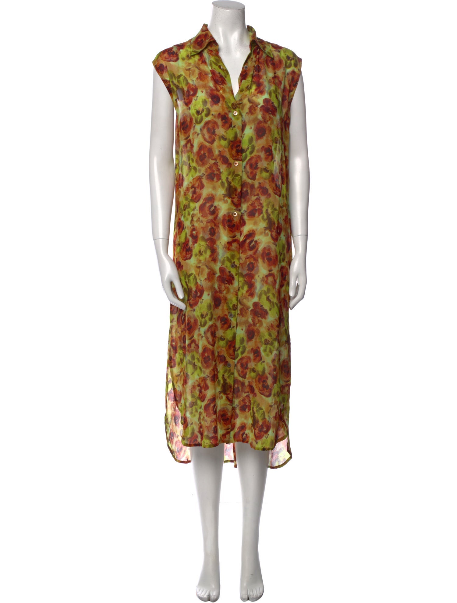 Dries Van Noten Floral Print Midi Length Dress